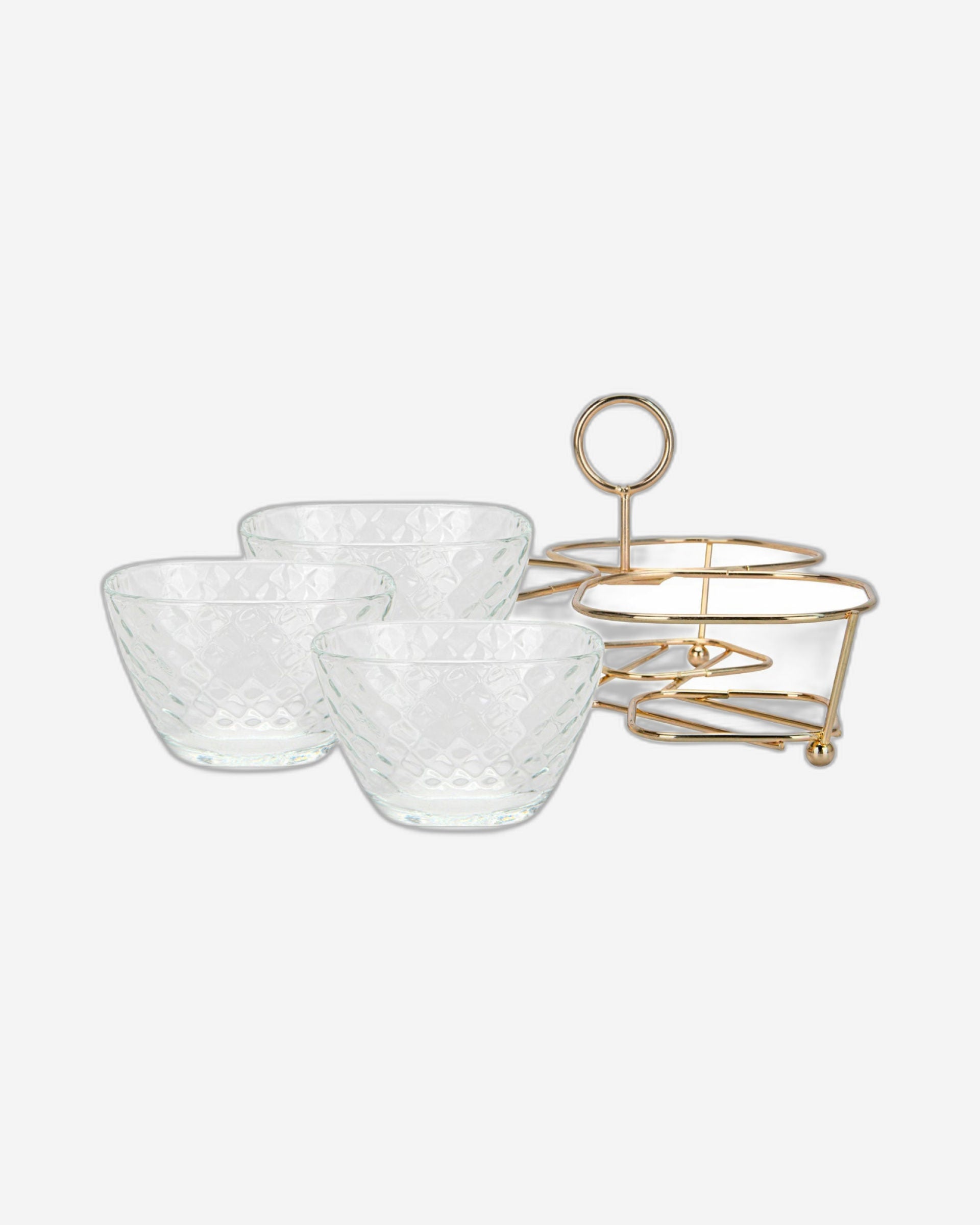 وعاء فيسمان بريستين الزجاجي الشفاف المكون من 3 قطع مع حامل معدني، سعة 280 مل/22.1×22.1×13.1 سم