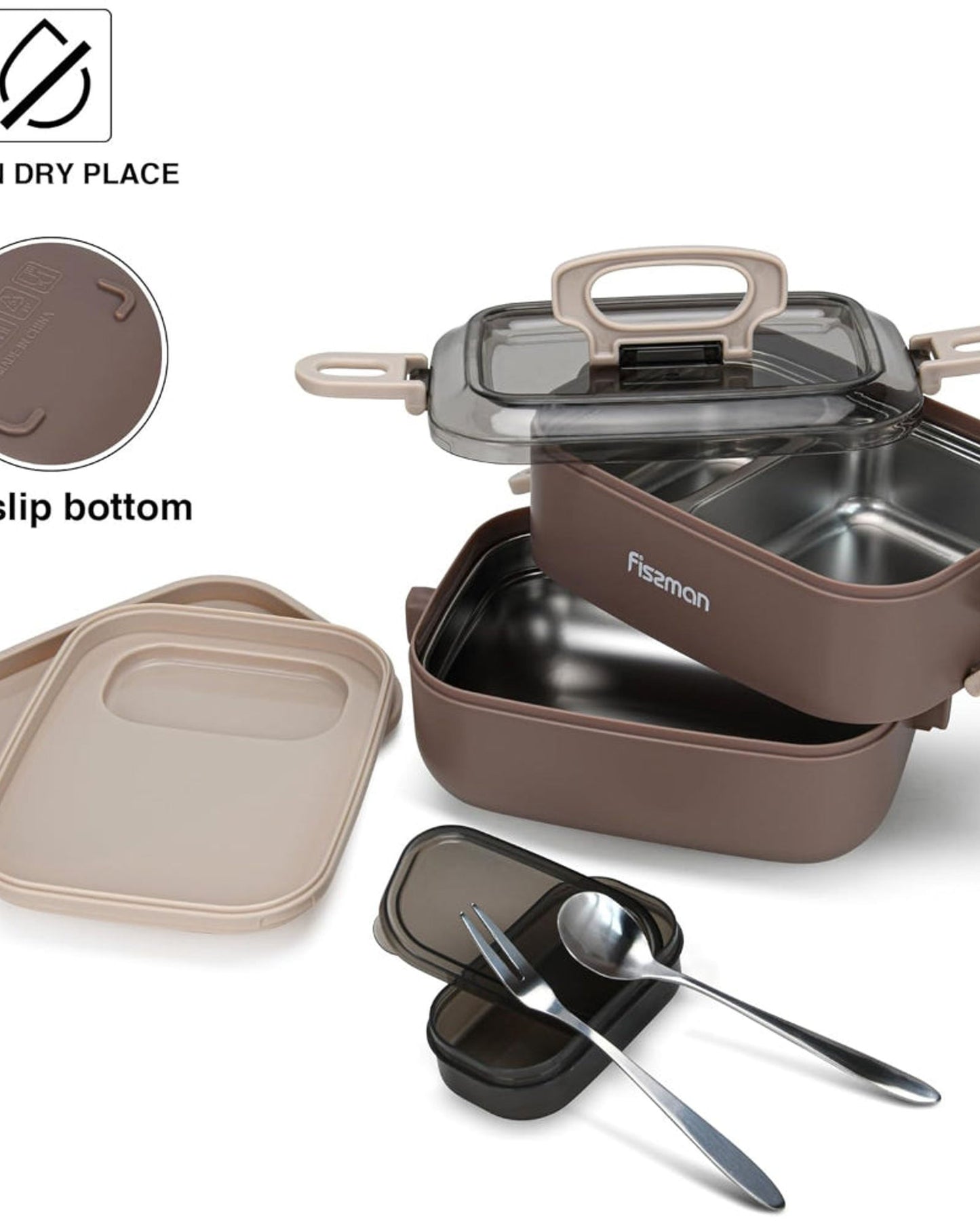 علبة غداء فيسمان ذات طبقتين سعة 1800 مل