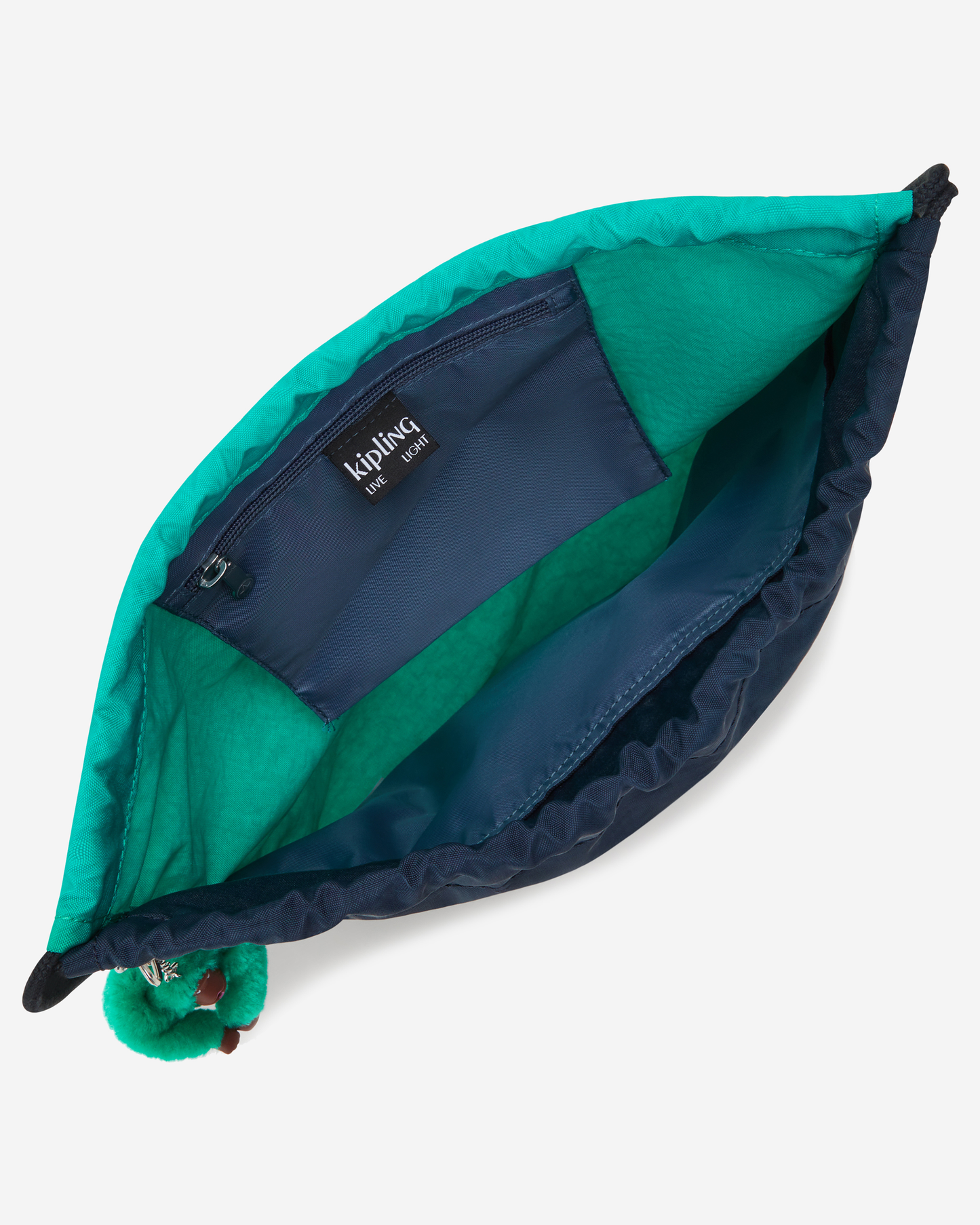 Kipling  Supertaboo Blue Green Bl Medium Backpack with Drawstring 09487-CD7