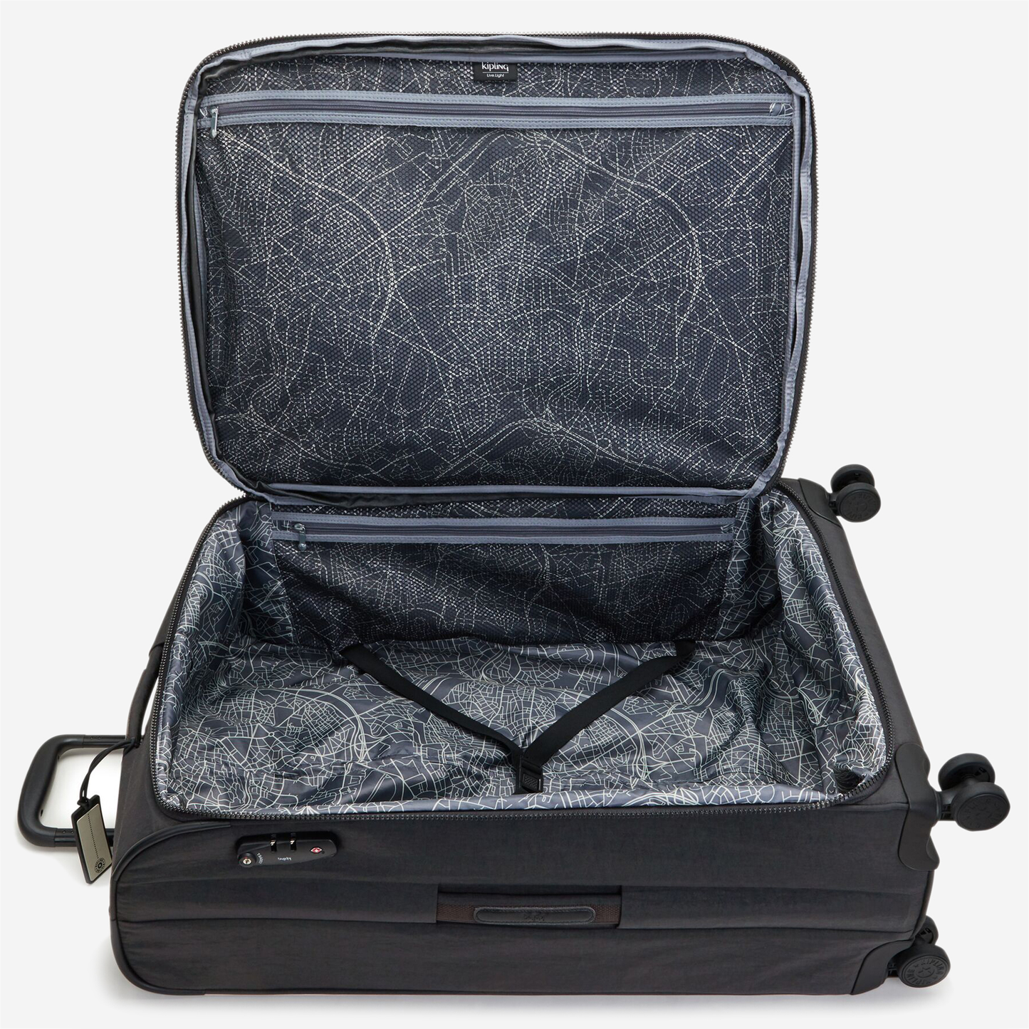 KIPLING New Youri Spin L Black Noir Large expandable wheeled luggage I7930-P39