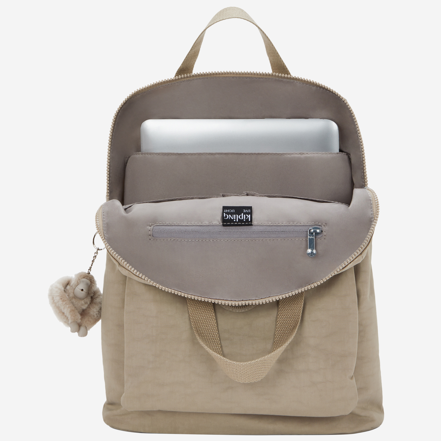 KIPLING Kazuki Soft Taupe Medium backpack (with laptop compartment) I3171-4PW