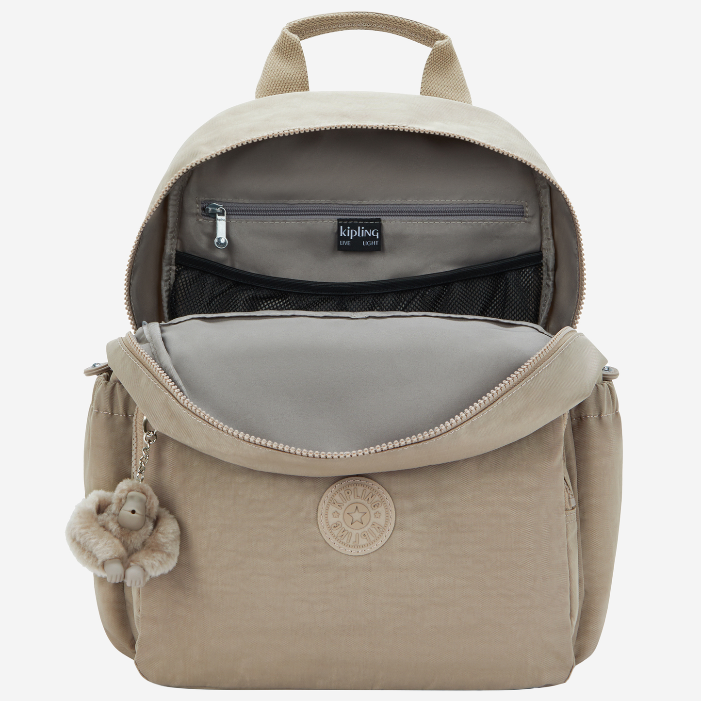 KIPLING Maisie Soft Taupe Medium baby backpack (with changing mat) I3339-4PW