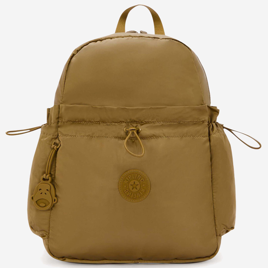 KIPLING Amita Goldish Brown Medium Backpack with Drawstring Pocket I8172-2TE