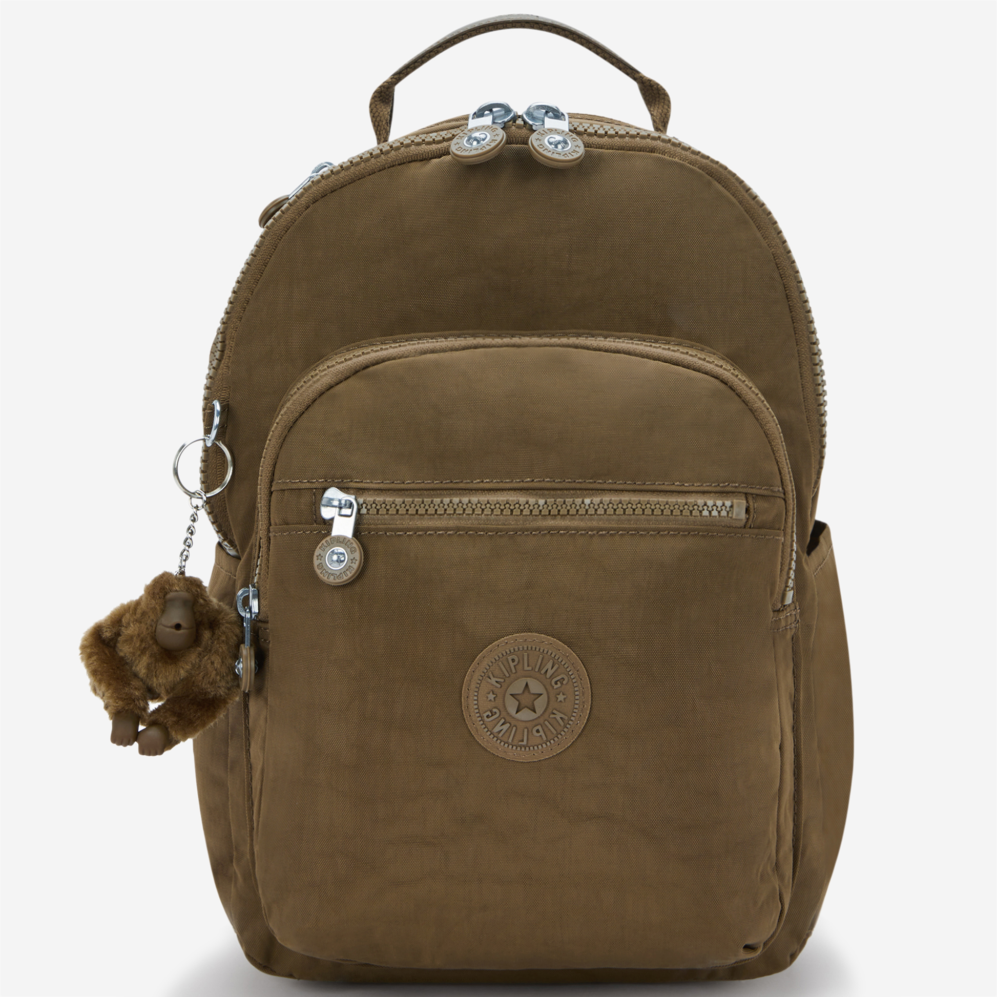 KIPLING Seoul S Smooth Khaki Small backpack (with tablet compartment) I4082-1NA