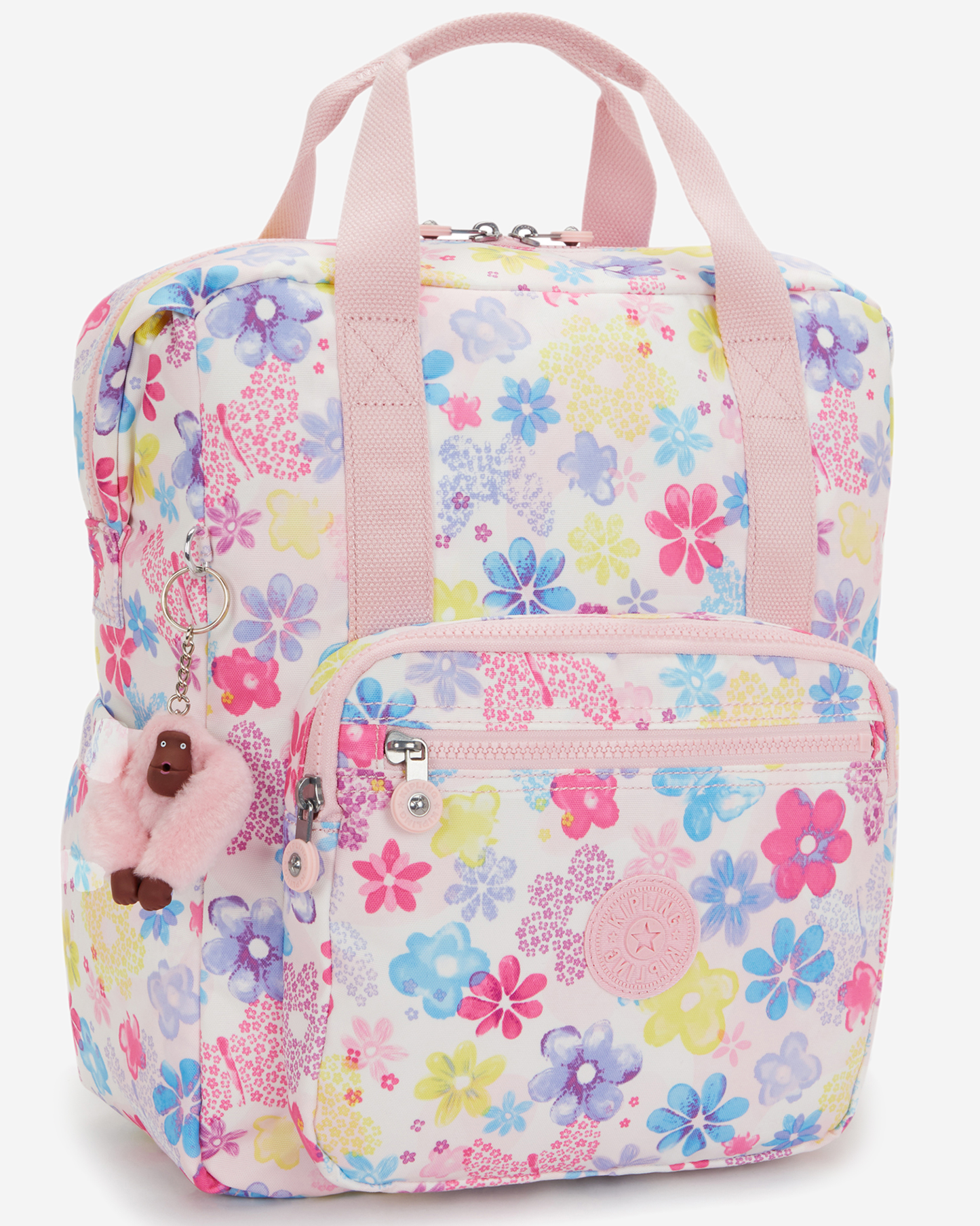 Kipling  Buddy Flower Stamp Medium Backpack (with laptop compartment) I8692-8EM