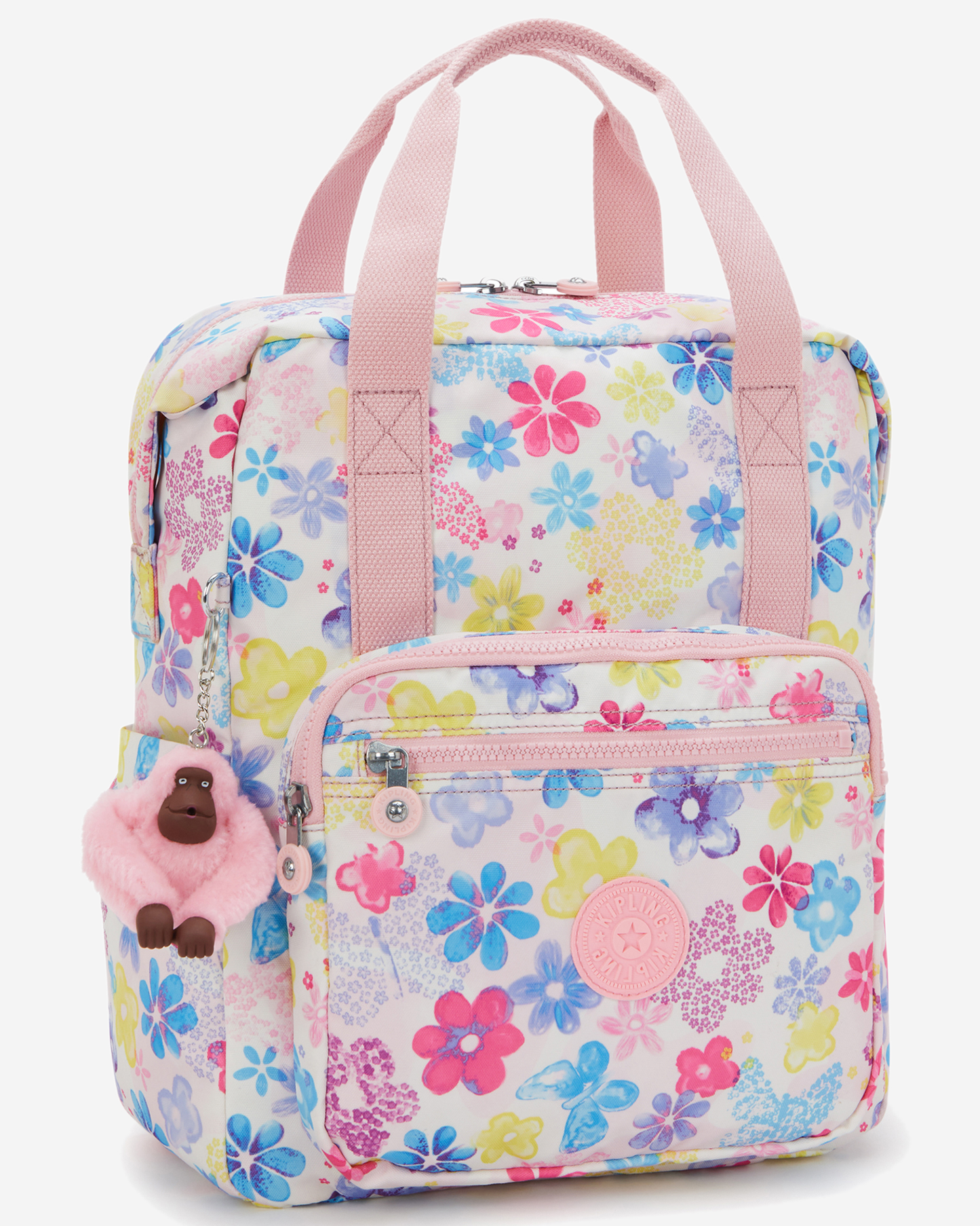 Kipling  Buddy Flower Stamp Medium Backpack (with laptop compartment) I8692-8EM