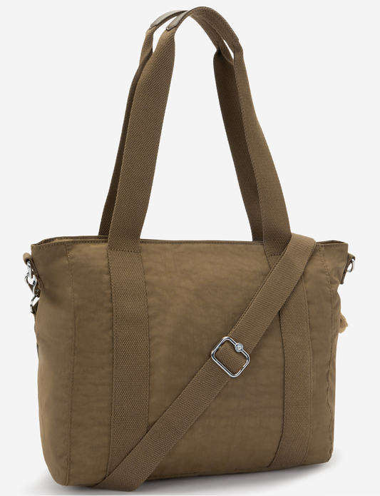 KIPLING Asseni S Smooth Khaki Small tote (with removable shoulderstrap) I4400-1NA
