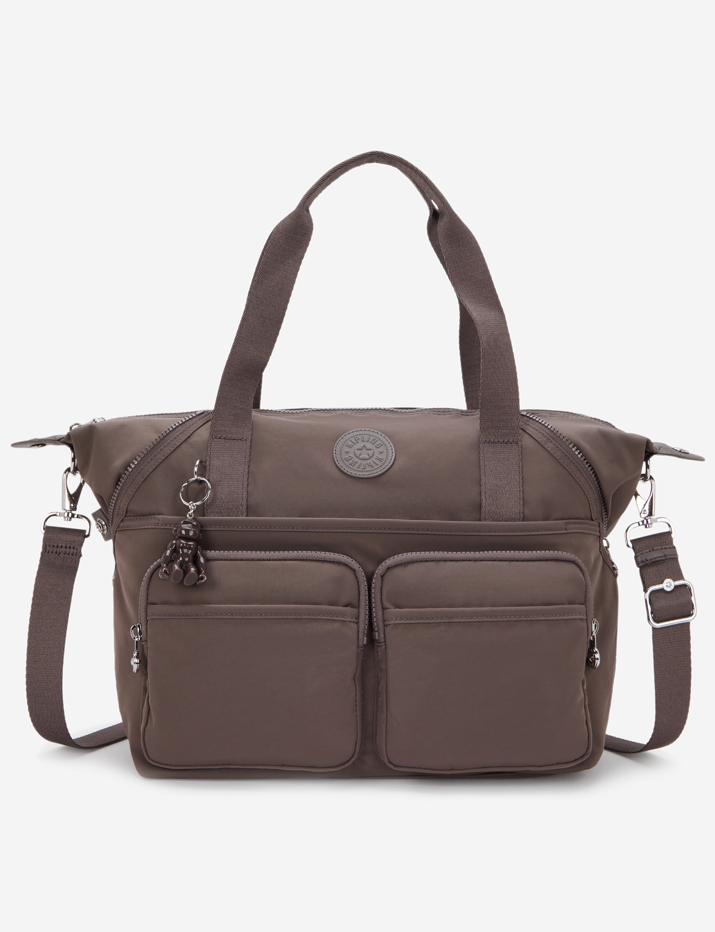 KIPLING New Art Duo Pocket Boho Cedar حقيبة كتف متوسطة (مع حزام كتف قابل للإزالة) I8472-5GG
