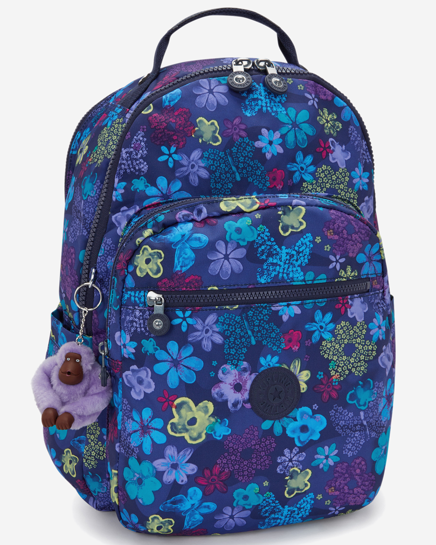 Kipling  Seoul College Extra Dark Flwr Stamp Large Backpack with Laptop Compartment I6101-4FM