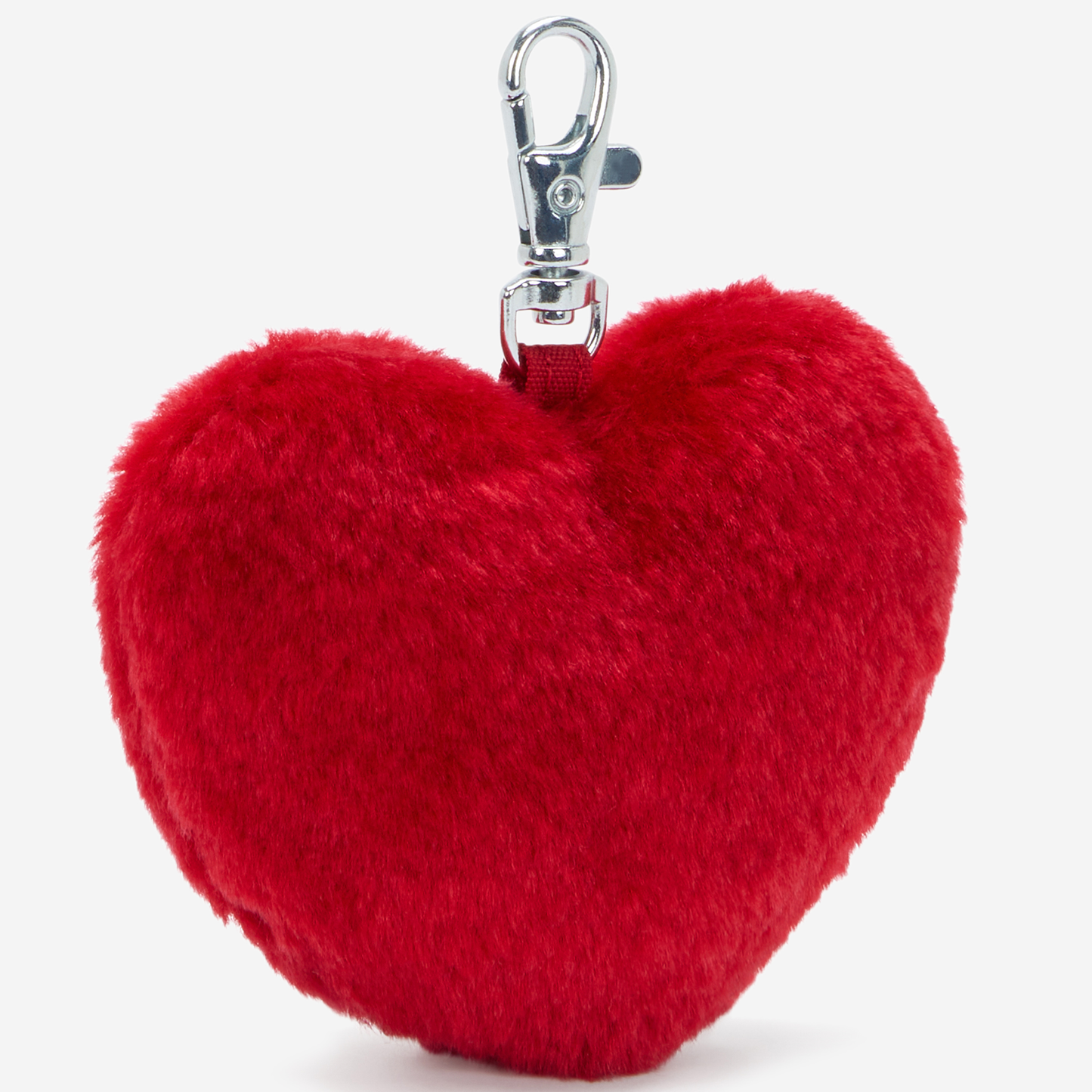 KIPLING Furry Heart Charm Red Rouge Heart shaped keychain I9863-Z33