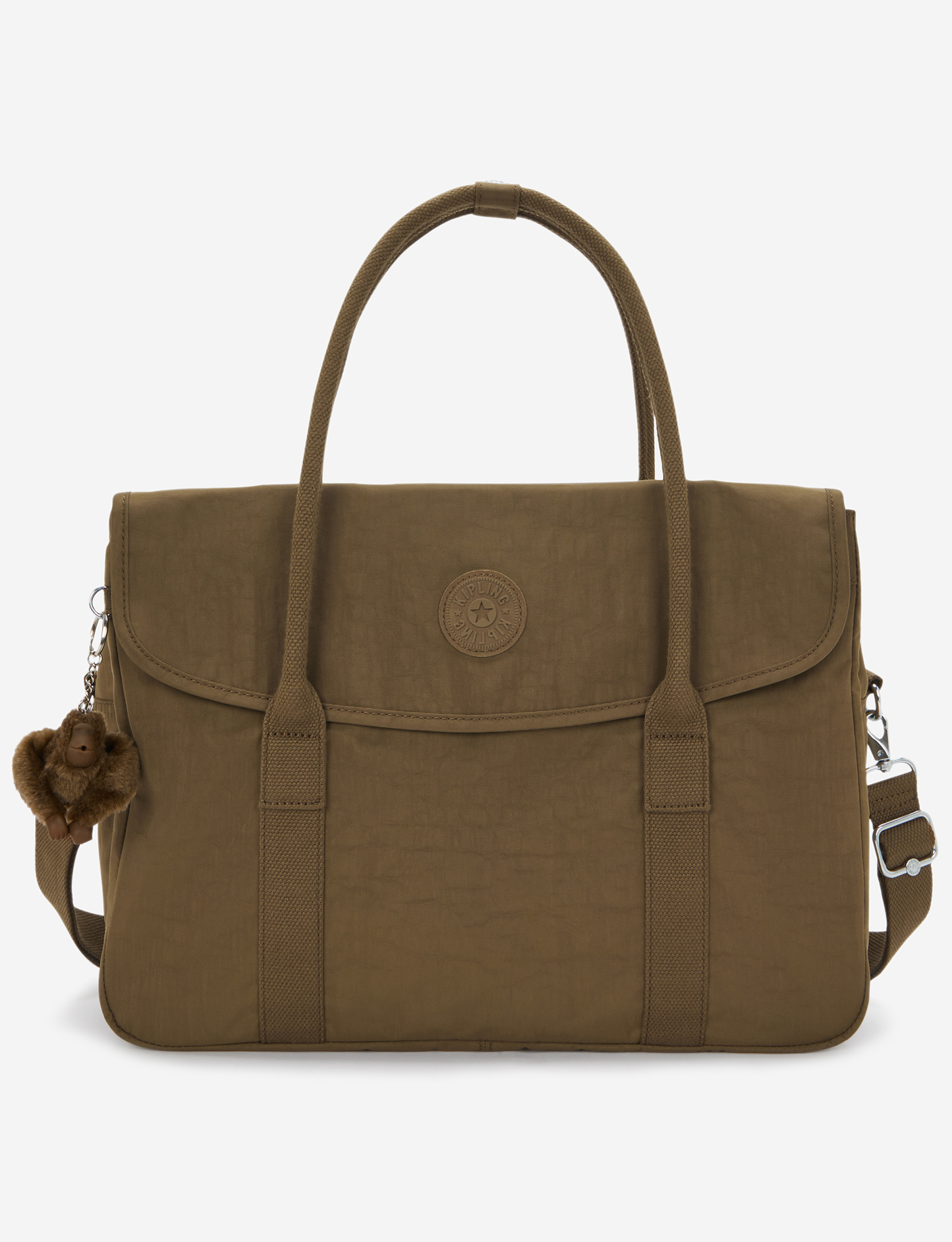 KIPLING حقيبة عامل سوبر Smooth Khaki للعمل (مع حزام كتف قابل للإزالة) I4444-1NA