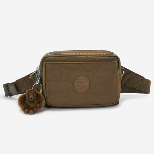 KIPLING Abanu Multi Smooth Khaki Small crossbody convertible to waistbag (with removable shoulderstrap) I3795-1NA