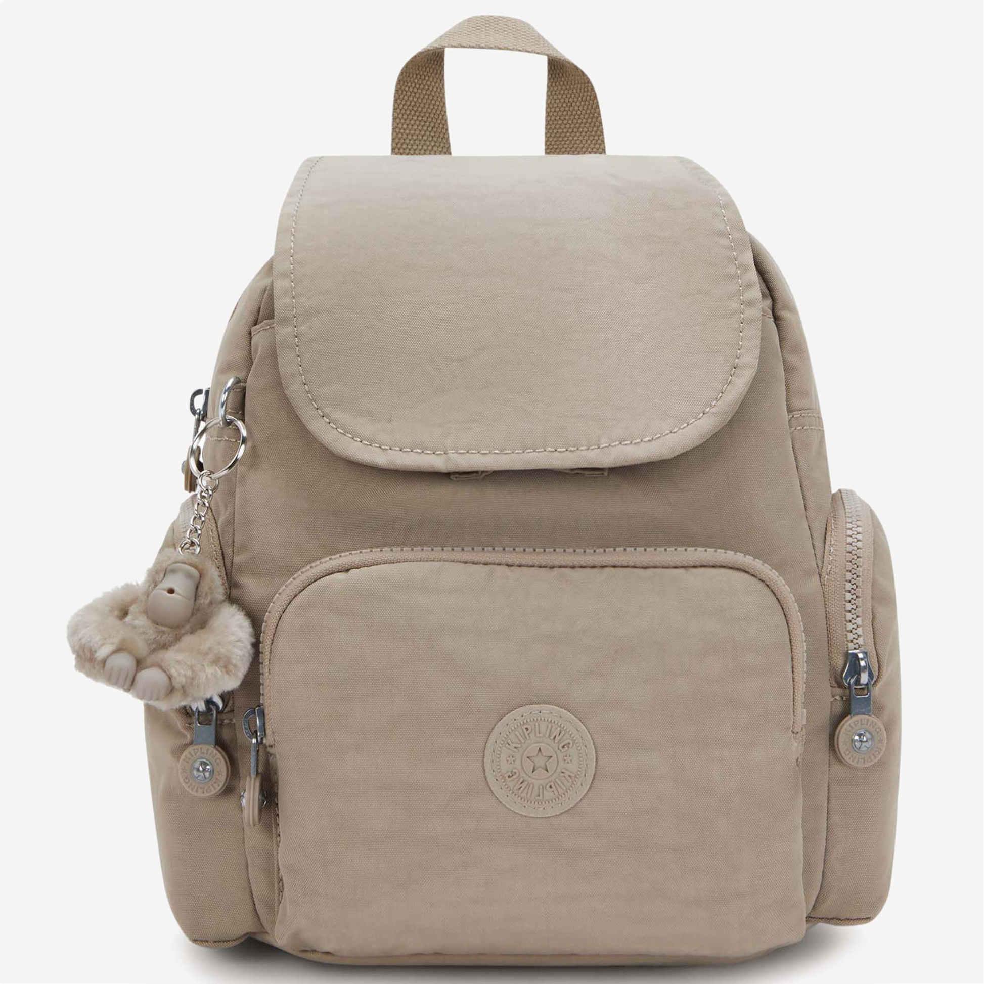 KIPLING City Zip Mini Soft Taupe Mini Backpack with Adjustable Straps I6046-4PW