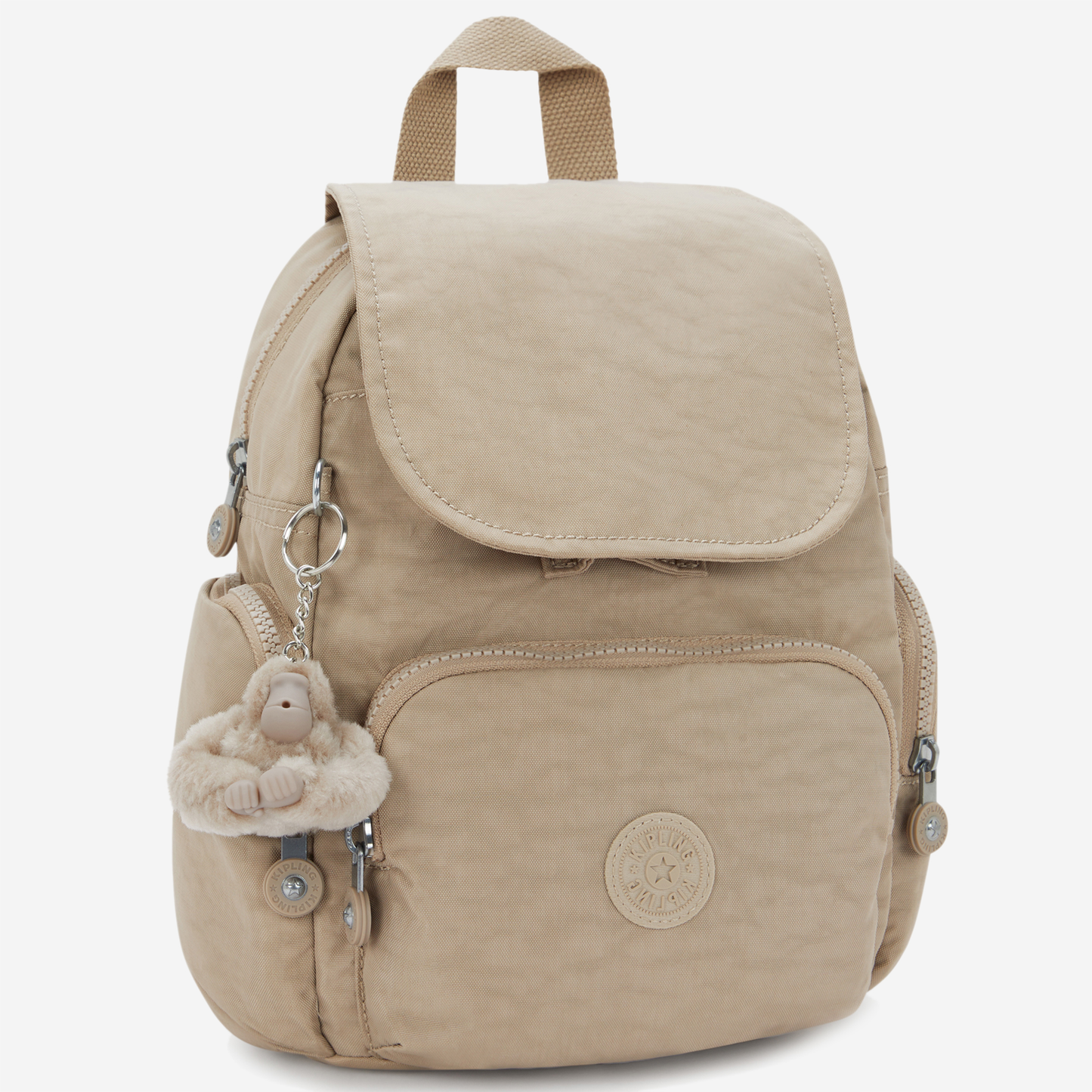 KIPLING City Zip Mini Soft Taupe Mini Backpack with Adjustable Straps I6046-4PW