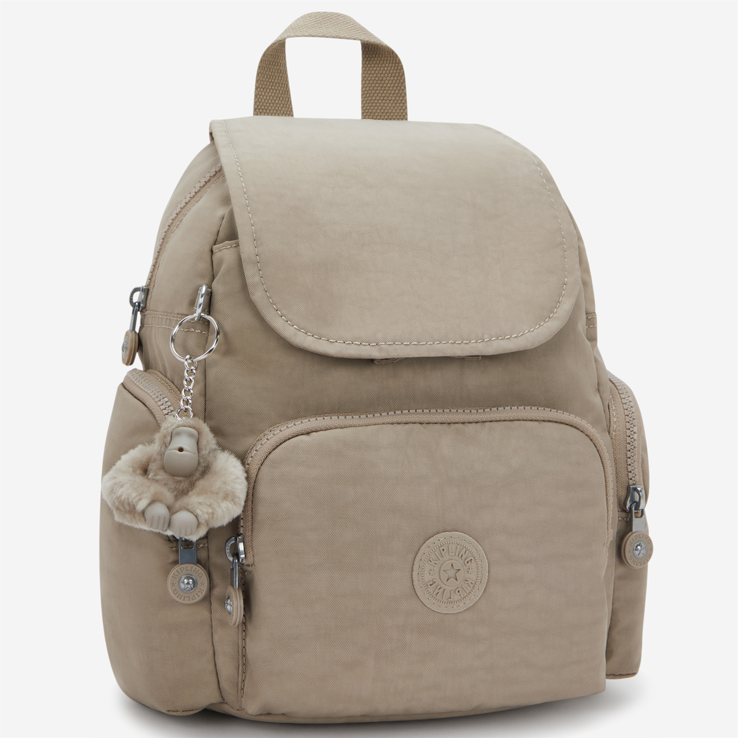 KIPLING City Zip Mini Soft Taupe Mini Backpack with Adjustable Straps I6046-4PW