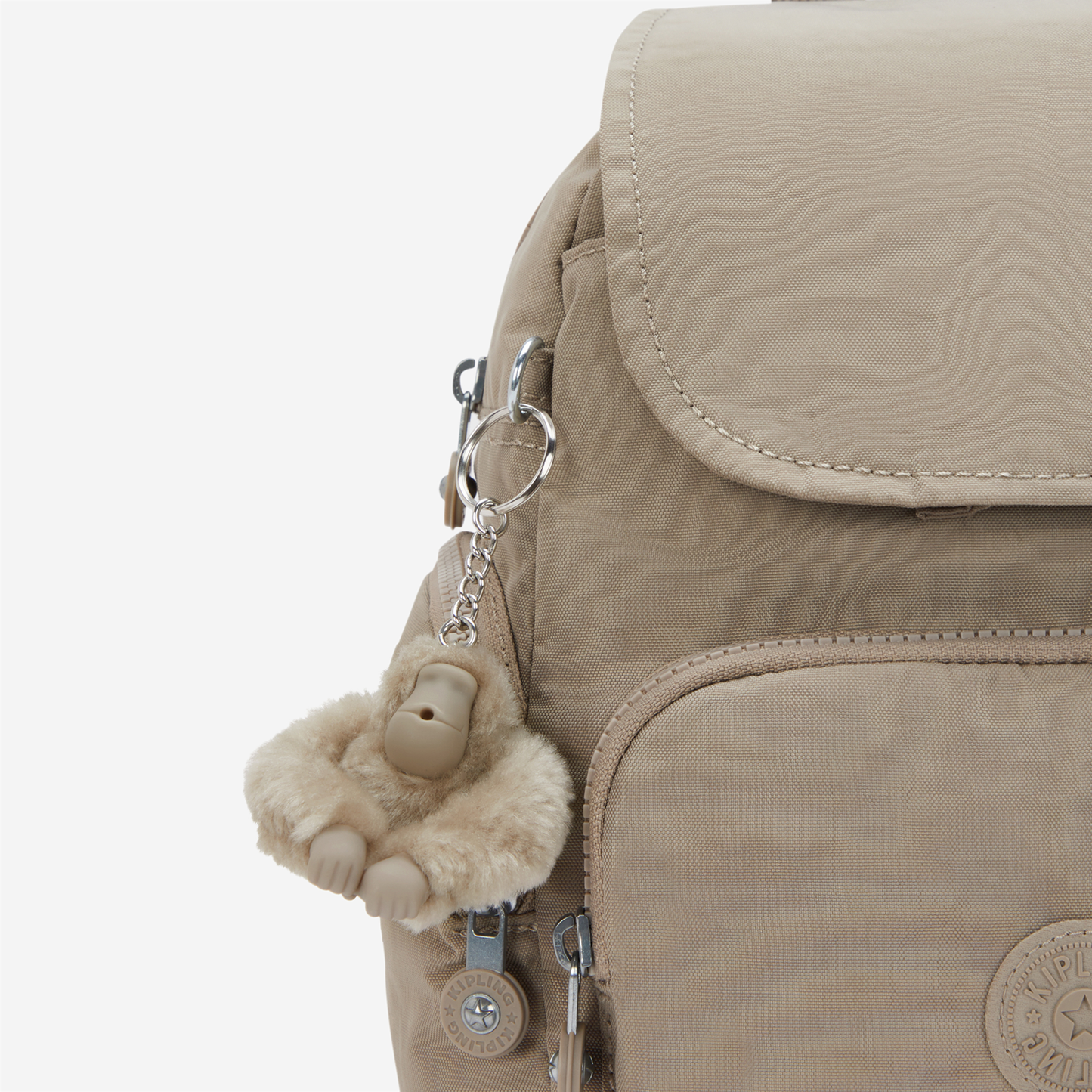 KIPLING City Zip Mini Soft Taupe Mini Backpack with Adjustable Straps I6046-4PW