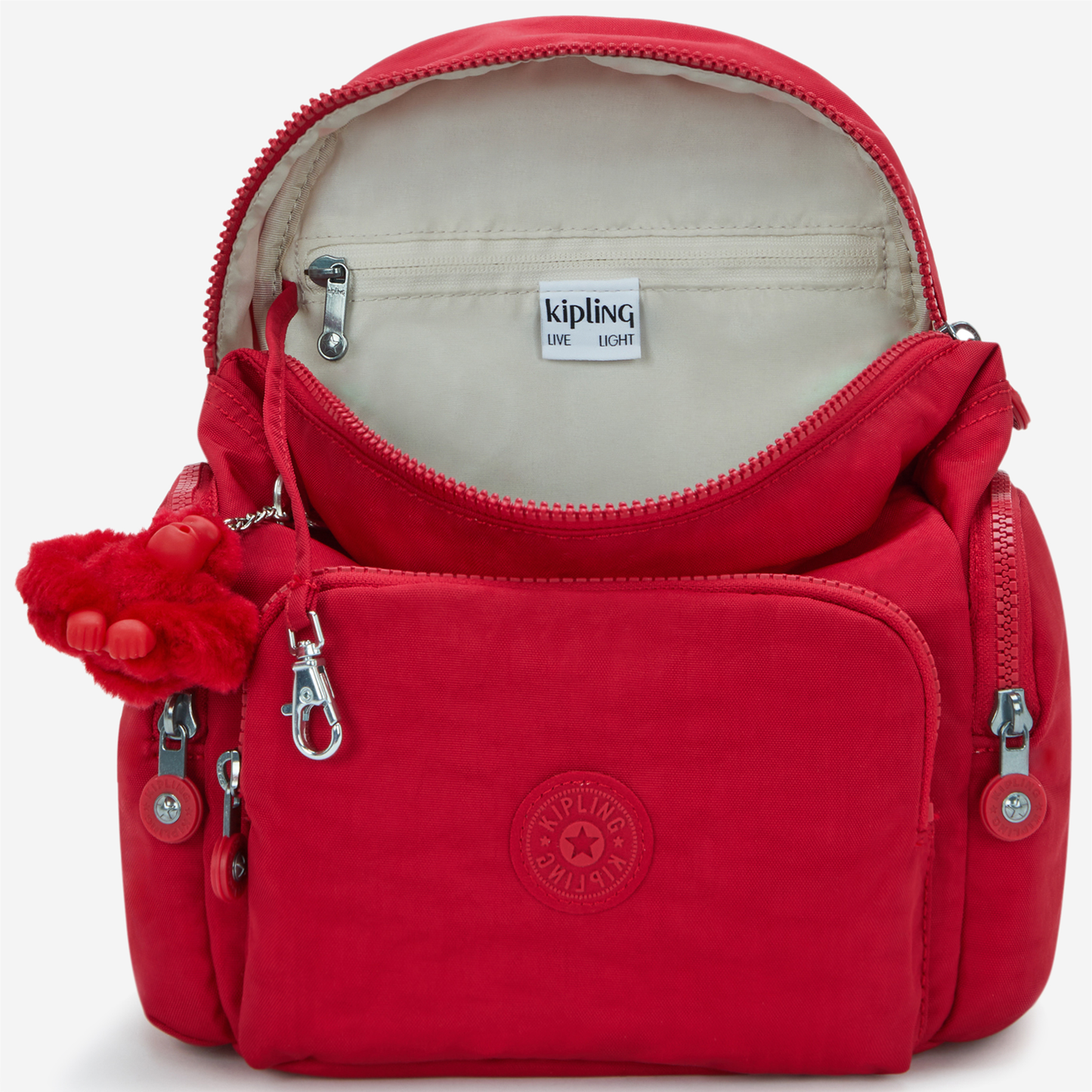 KIPLING City Zip Mini Ruby Red Mini Backpack with Adjustable Straps I6046-1NW