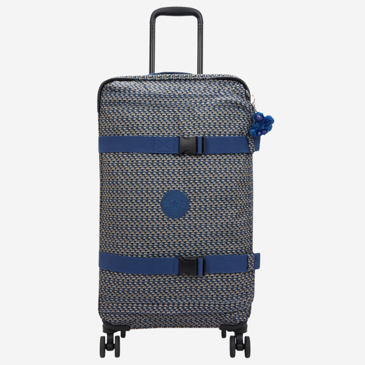 KIPLING Spontaneous M Blue on Wire Medium wheeled luggage I4556-9PC