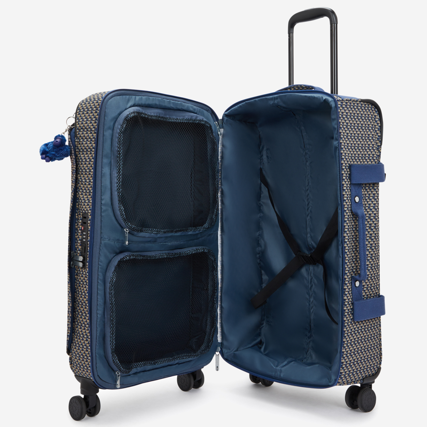 KIPLING Spontaneous M Blue on Wire Medium wheeled luggage I4556-9PC