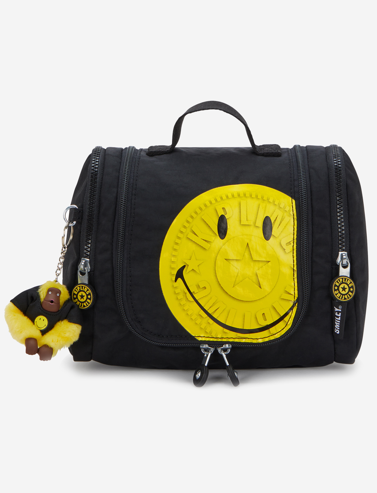 KIPLING Gloria Yell Fun Black Medium حقيبة أدوات تجميل (مع خطاف تعليق) I8694-1KS