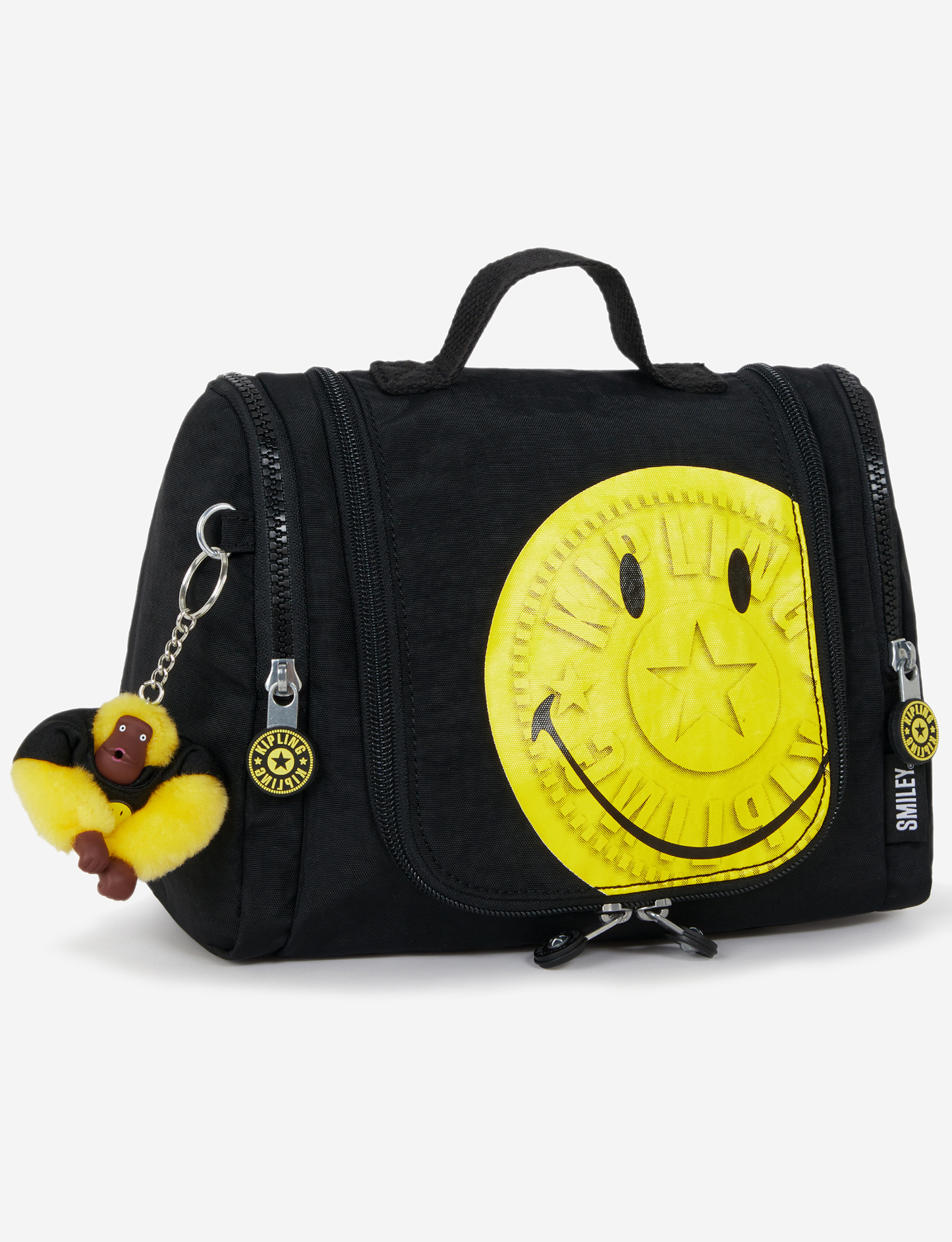 KIPLING Gloria Yell Fun Black Medium حقيبة أدوات تجميل (مع خطاف تعليق) I8694-1KS
