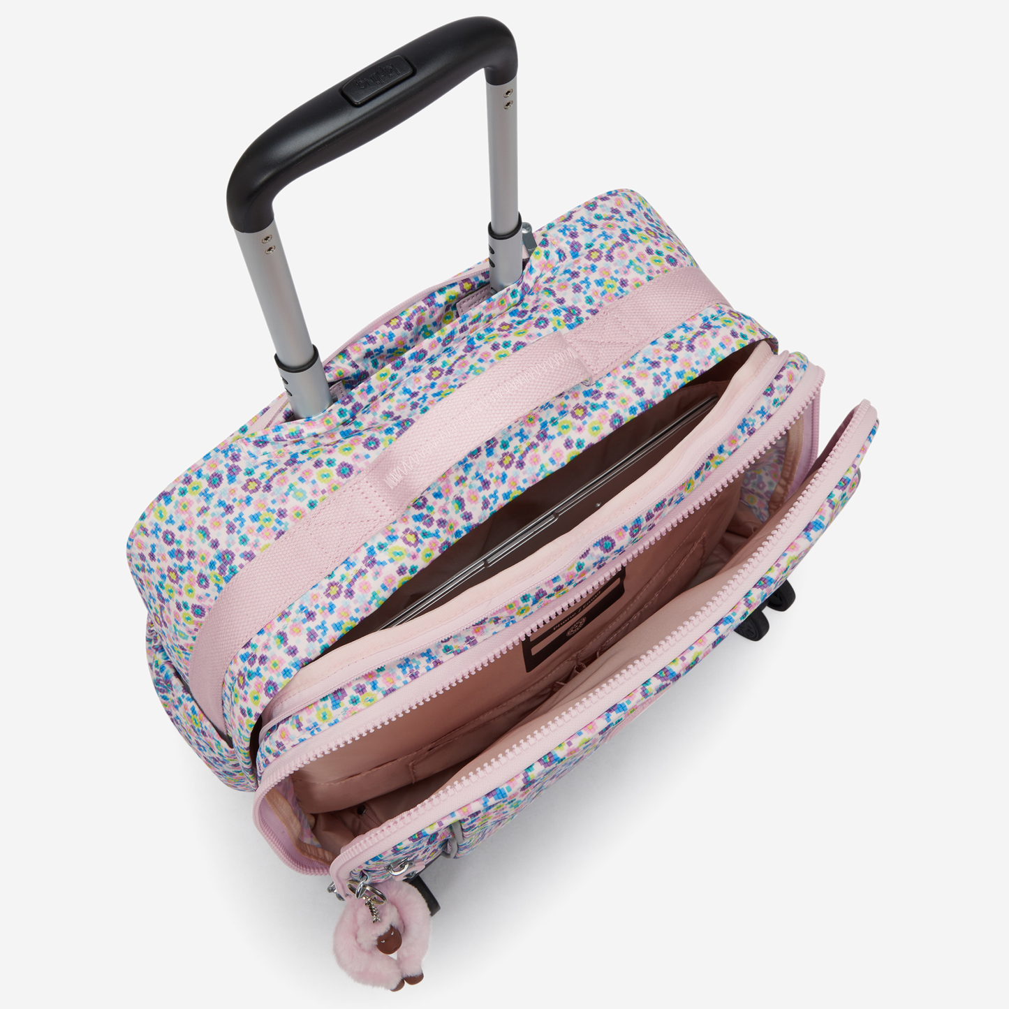 KIPLING New Storia Digi Flower Prt Kids' 4-Wheeled School Bag with Laptop Compartment I4847-7ER