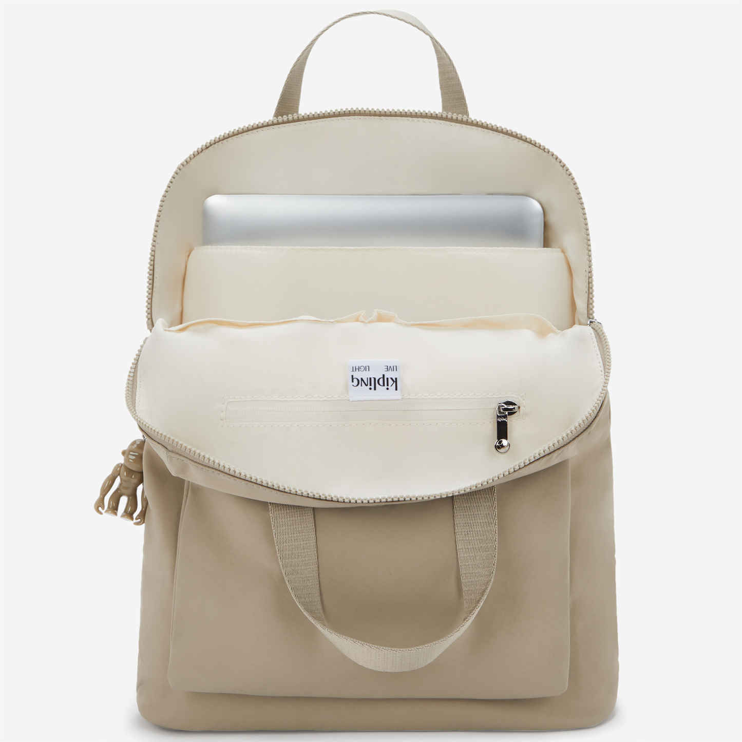 KIPLING Kazuki Boho Tan Medium backpack (with laptop compartment) I5306-1HX