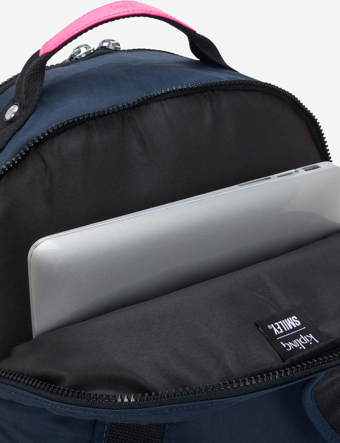 حقيبة ظهر KIPLING Seoul Lap باللون الوردي والأزرق الغامق (مع جيب للكمبيوتر المحمول) I8682-9KS