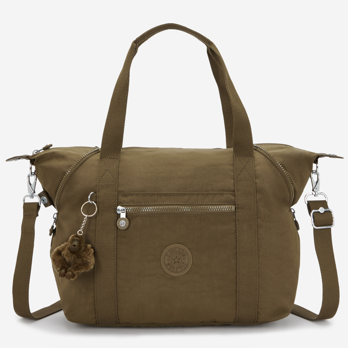 KIPLING Art Smooth Khaki Medium tote (with removable shoulderstrap) 10619-1NA
