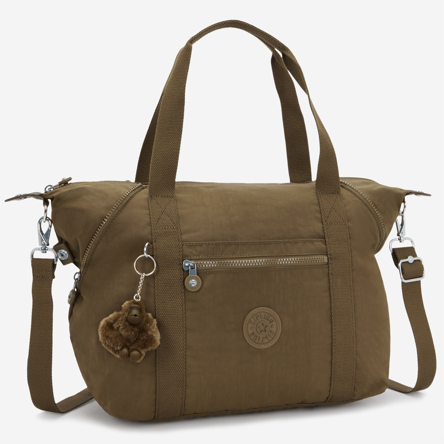 KIPLING Art Smooth Khaki Medium tote (with removable shoulderstrap) 10619-1NA