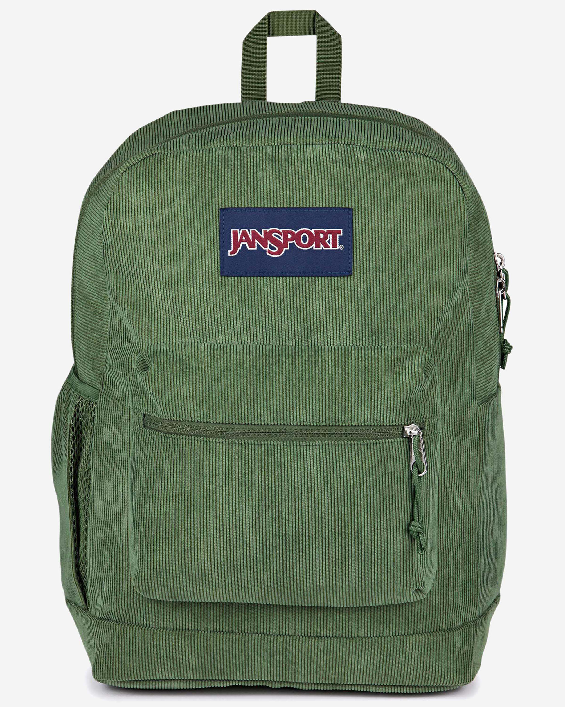 JanSport Cross Town Plus Remix Cargo Green Corduroy Backpack