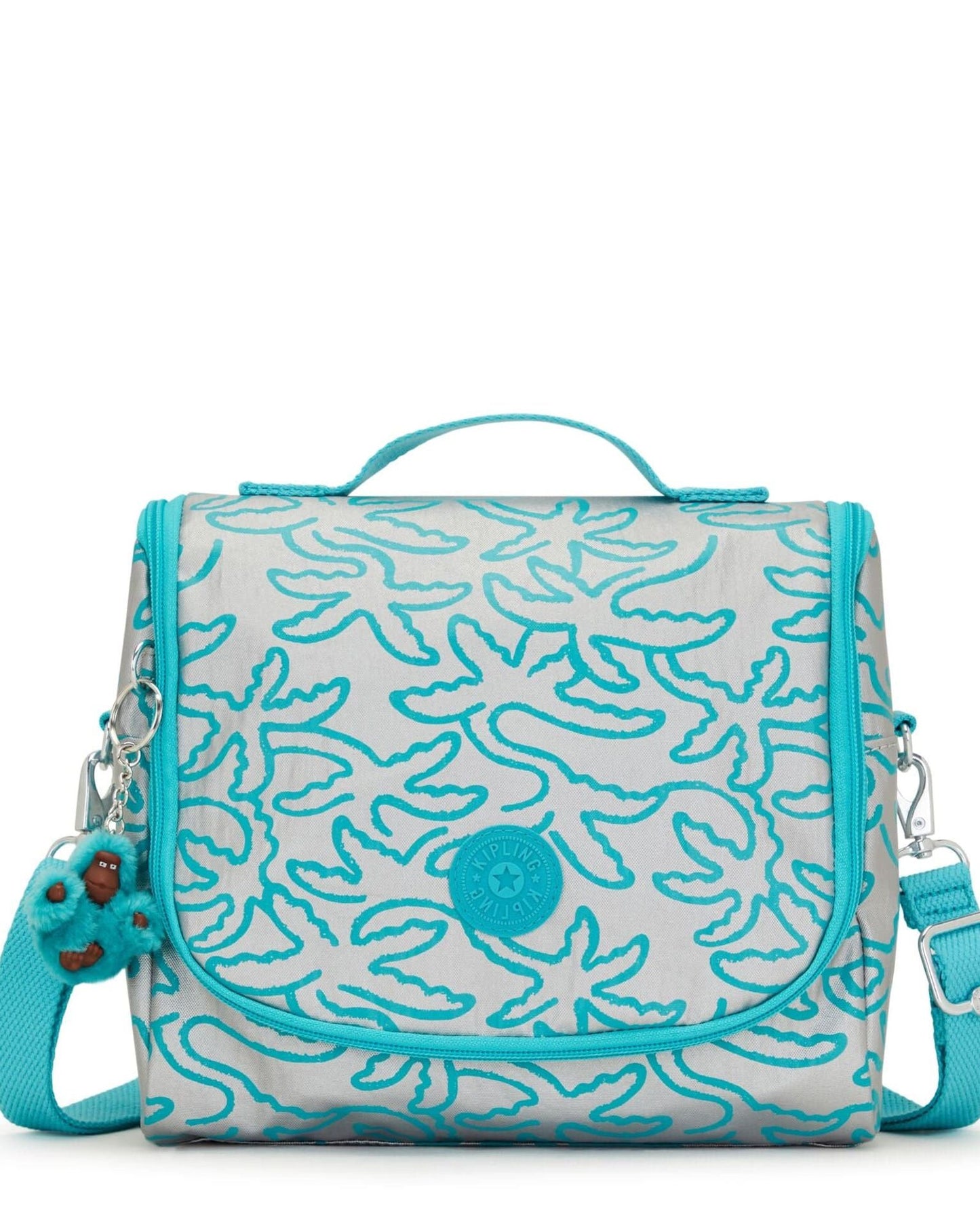 حقيبة غداء كبيرة من كيبلينج نيو كيشيرو ميتاليك بالم مع جراب عربة C2I5412-1PM