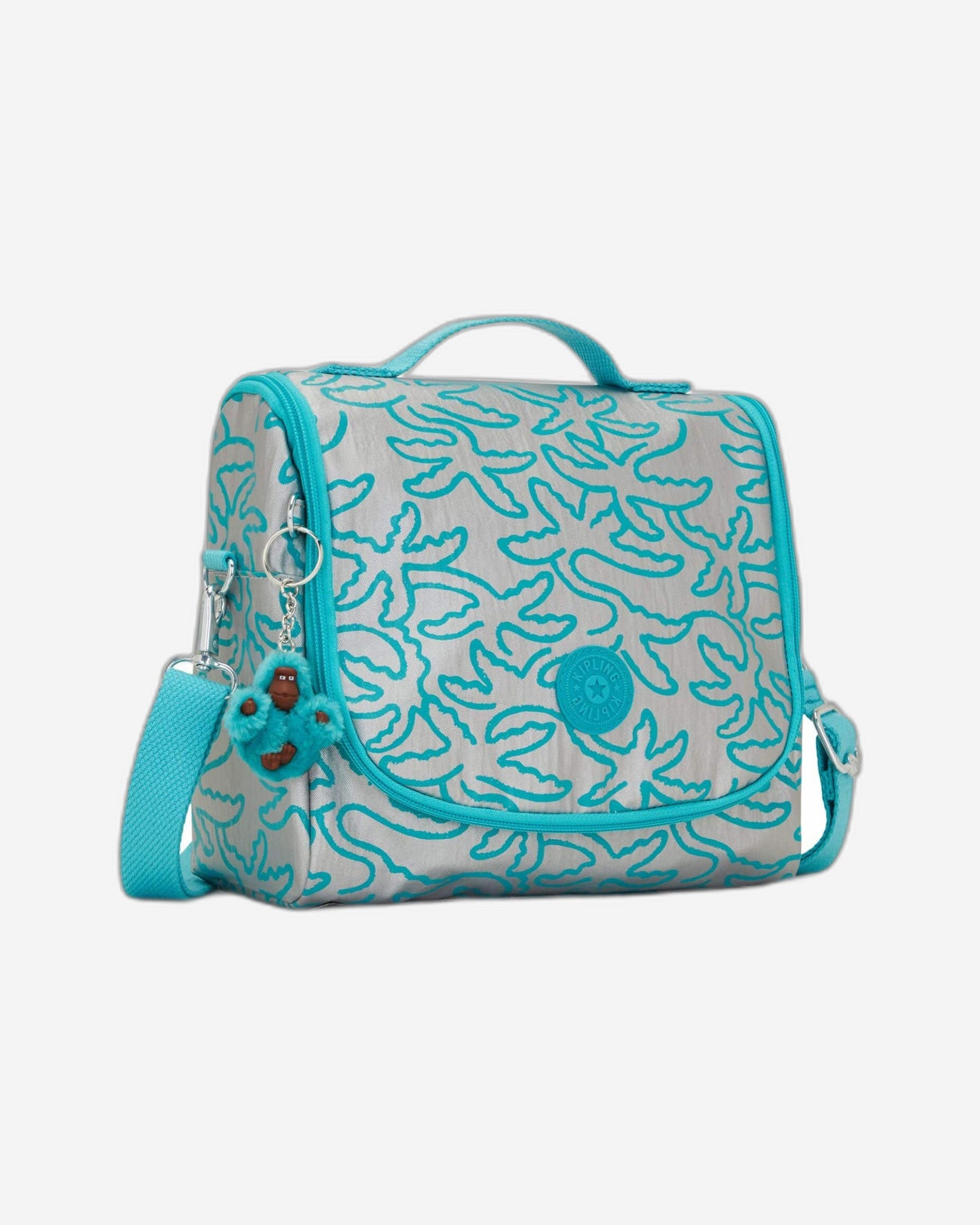 حقيبة غداء كبيرة من كيبلينج نيو كيشيرو ميتاليك بالم مع جراب عربة C2I5412-1PM