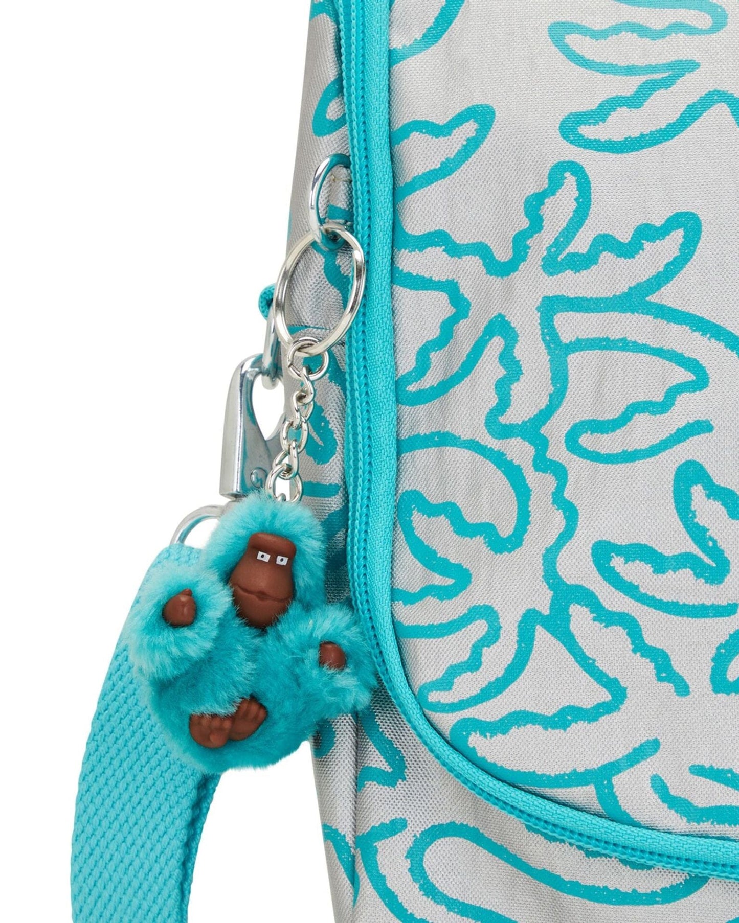 حقيبة غداء كبيرة من كيبلينج نيو كيشيرو ميتاليك بالم مع جراب عربة C2I5412-1PM