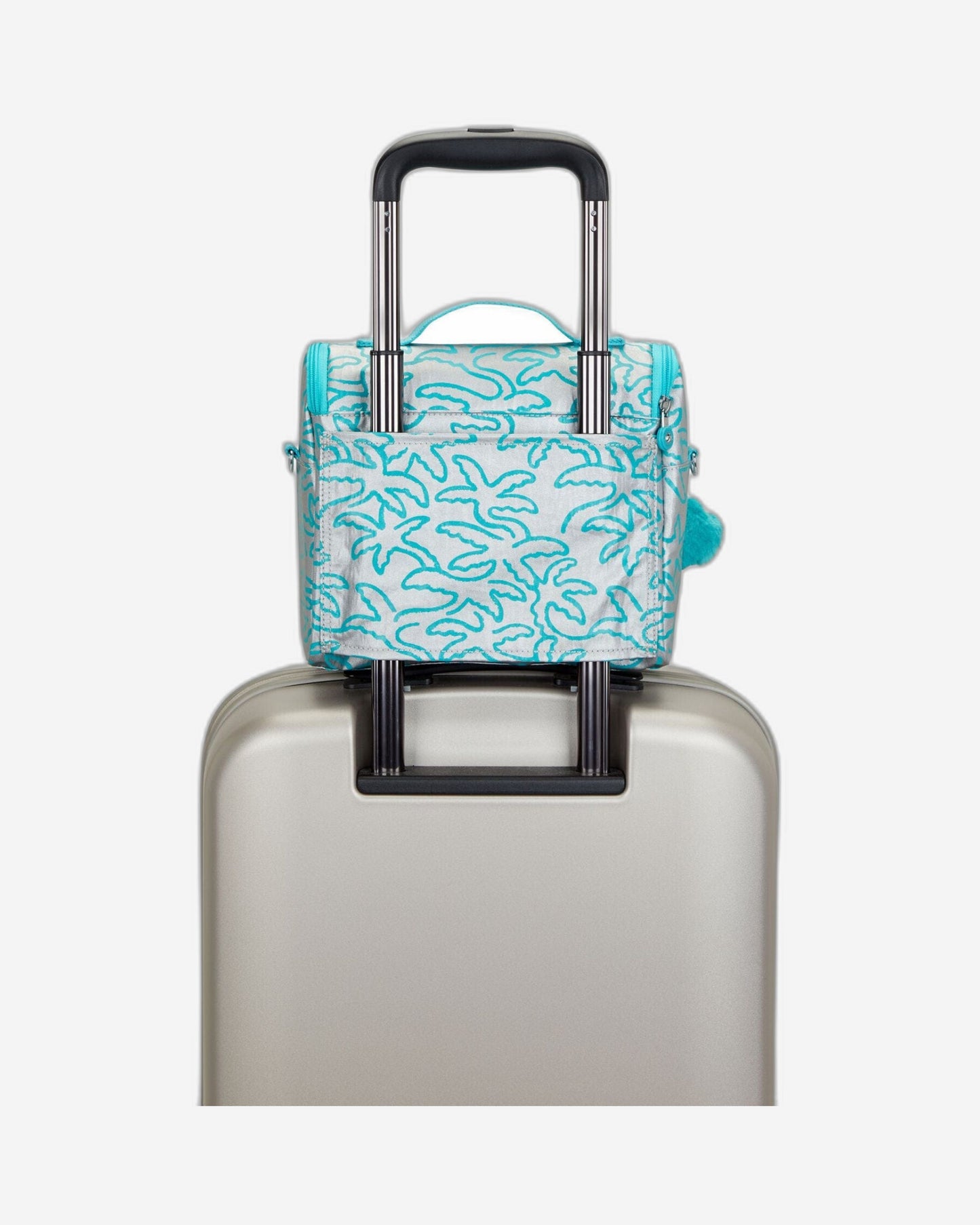 حقيبة غداء كبيرة من كيبلينج نيو كيشيرو ميتاليك بالم مع جراب عربة C2I5412-1PM