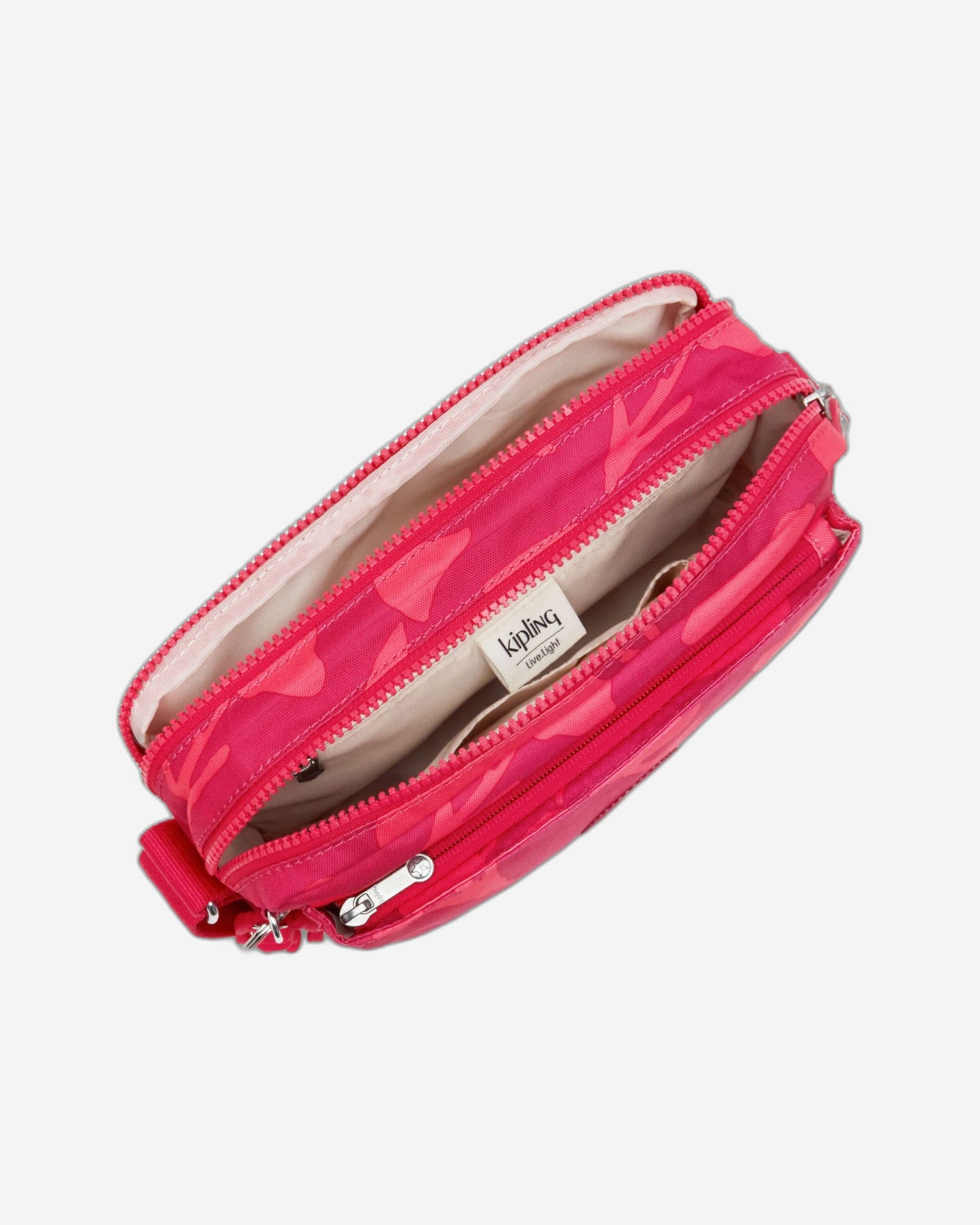 حقيبة كتف متوسطة الحجم بطبعة مرجانية من كيبلينج أبانو إم C2I6237-T44