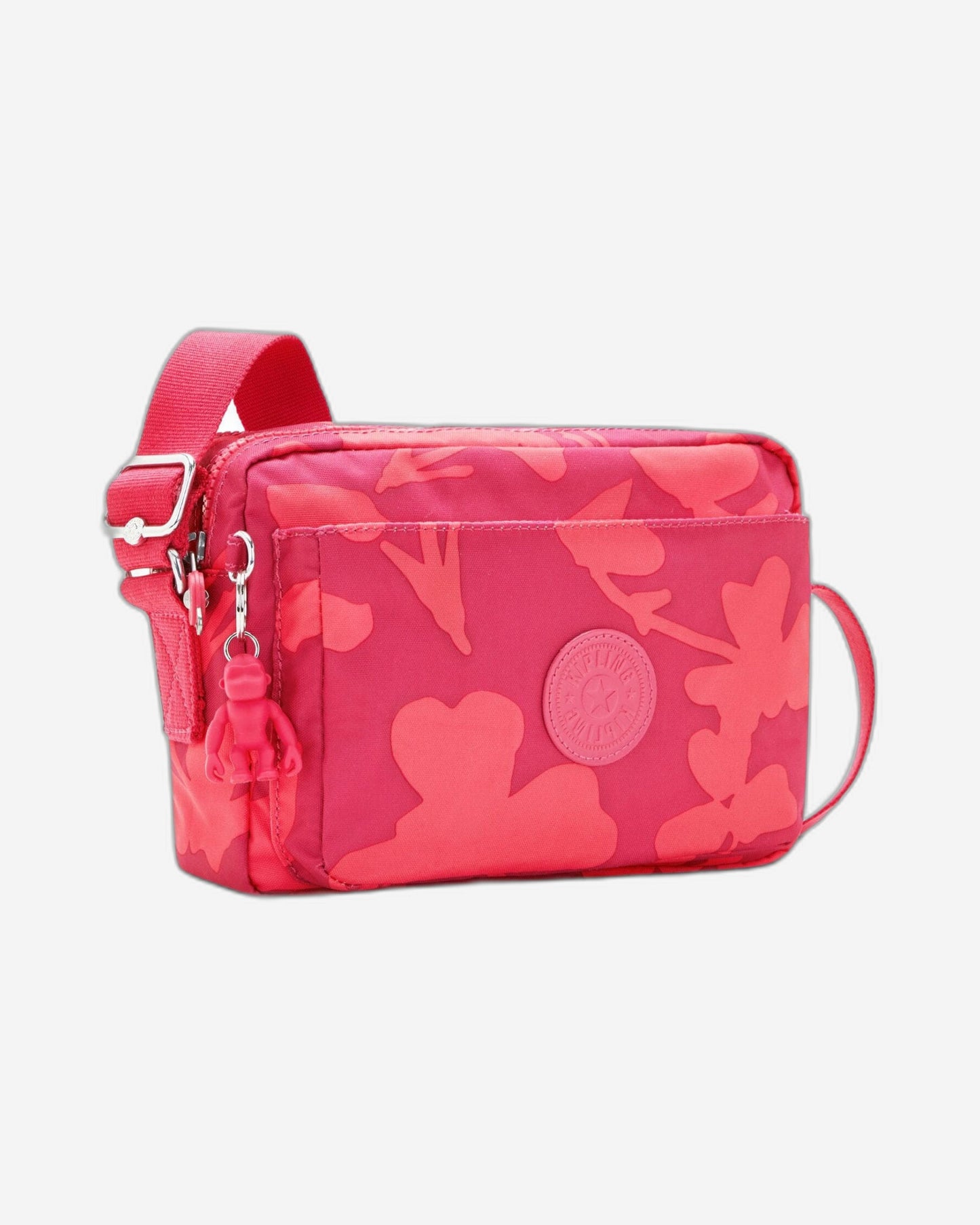 حقيبة كتف متوسطة الحجم بطبعة مرجانية من كيبلينج أبانو إم C2I6237-T44