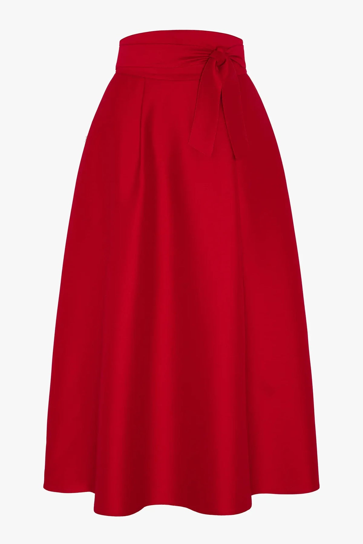 Gwen Wool Silk Skirt in Red