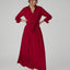 Celia Maxi Silk Wrap Dress in Red