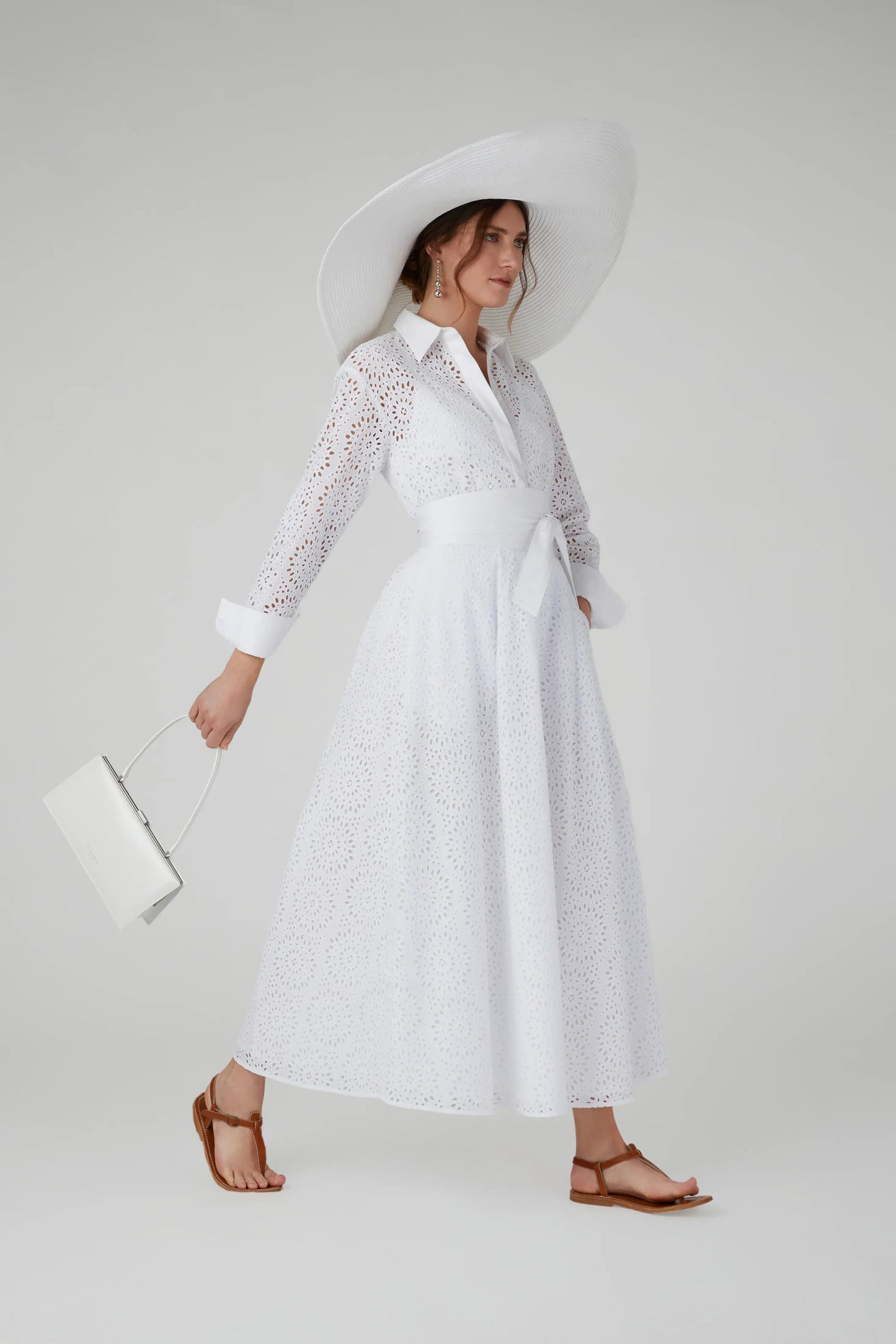 Felicia Broderie Maxi Skirt in White