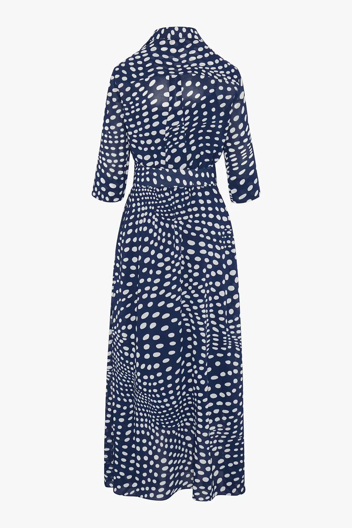 Hazel Printed Georgette Maxi Wrap Dress in Navy