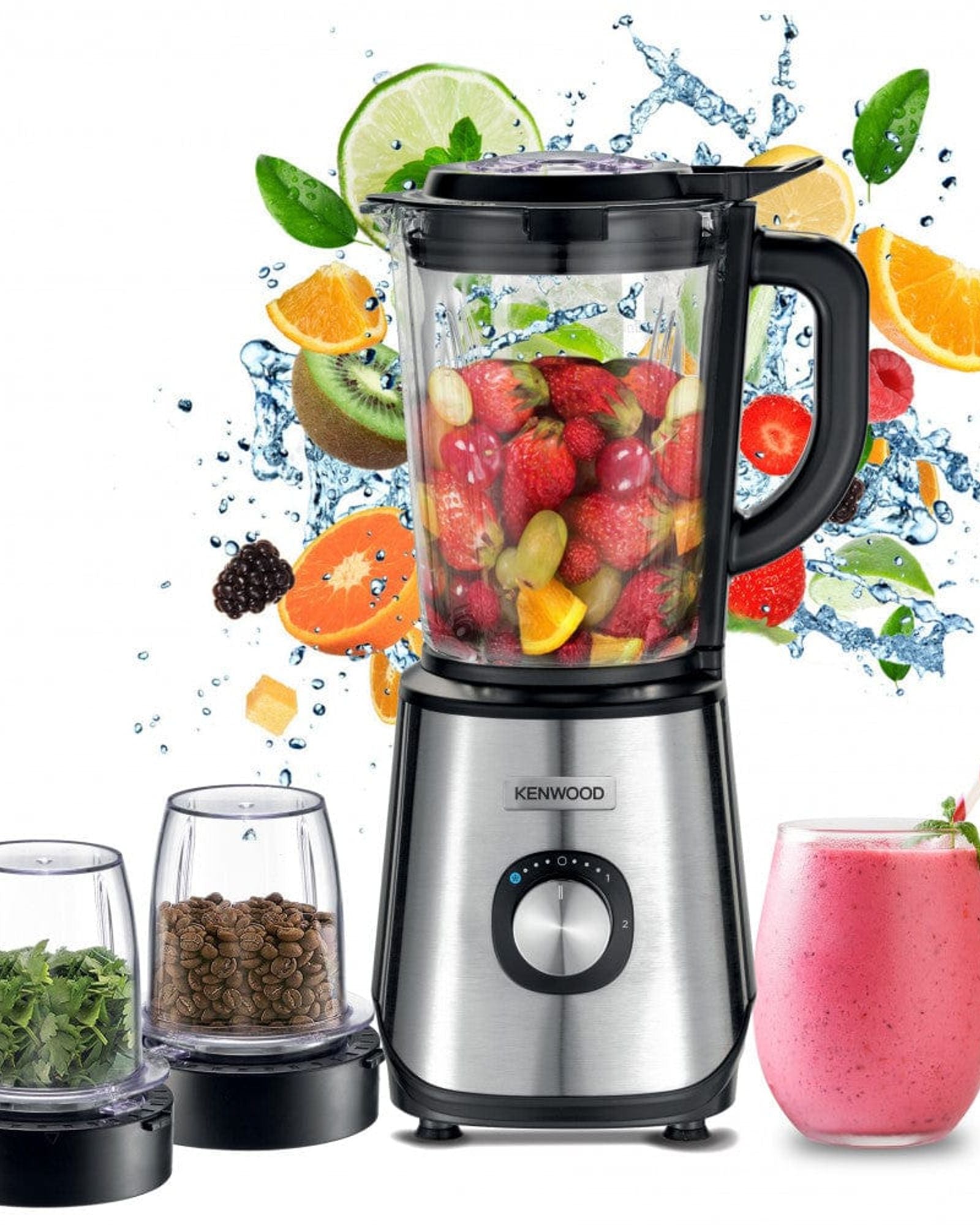 خلاط زجاجي من كينوود سعة 1.5 لتر مع مطحنة