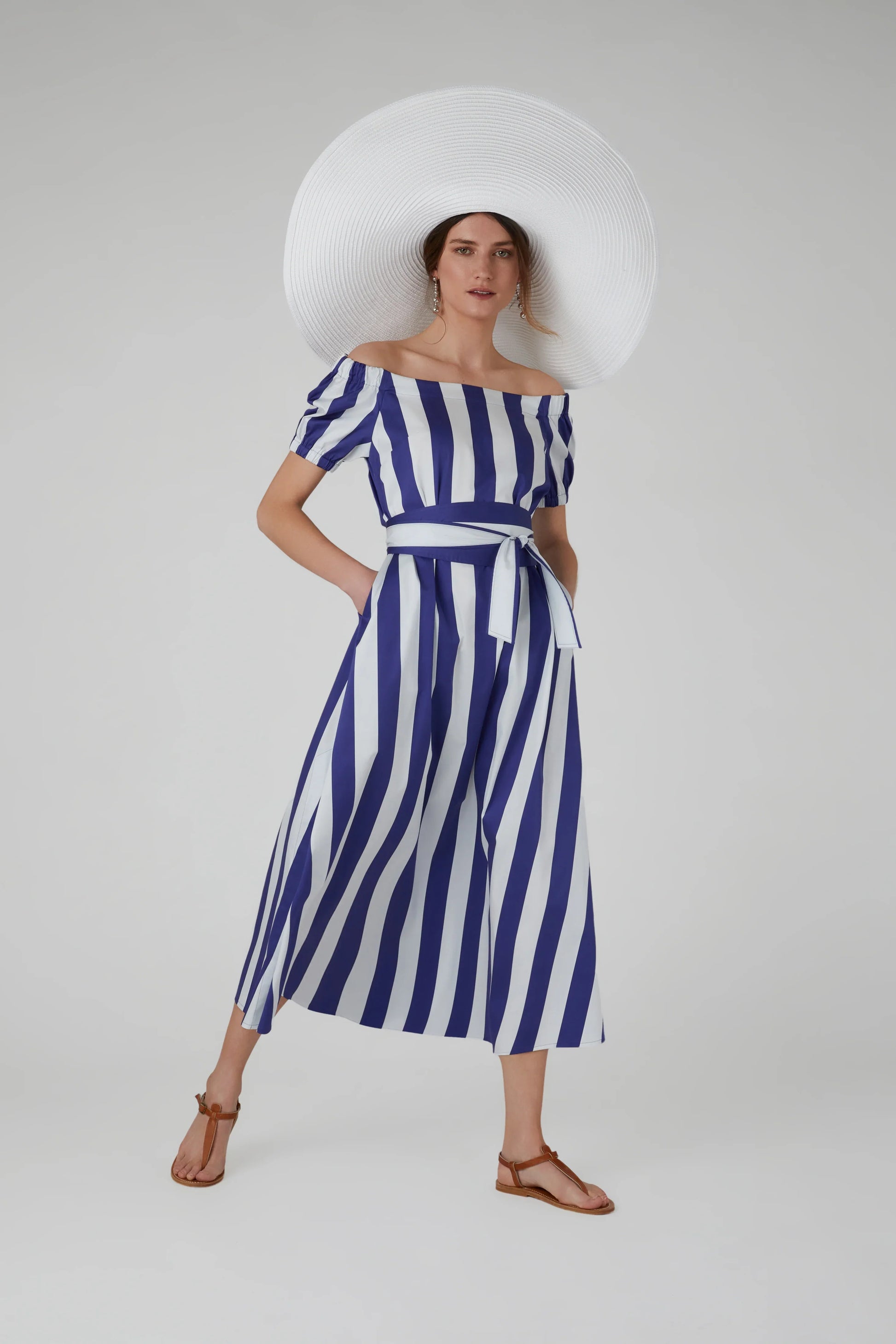 Hallie Bardot A-Line Striped Dress
