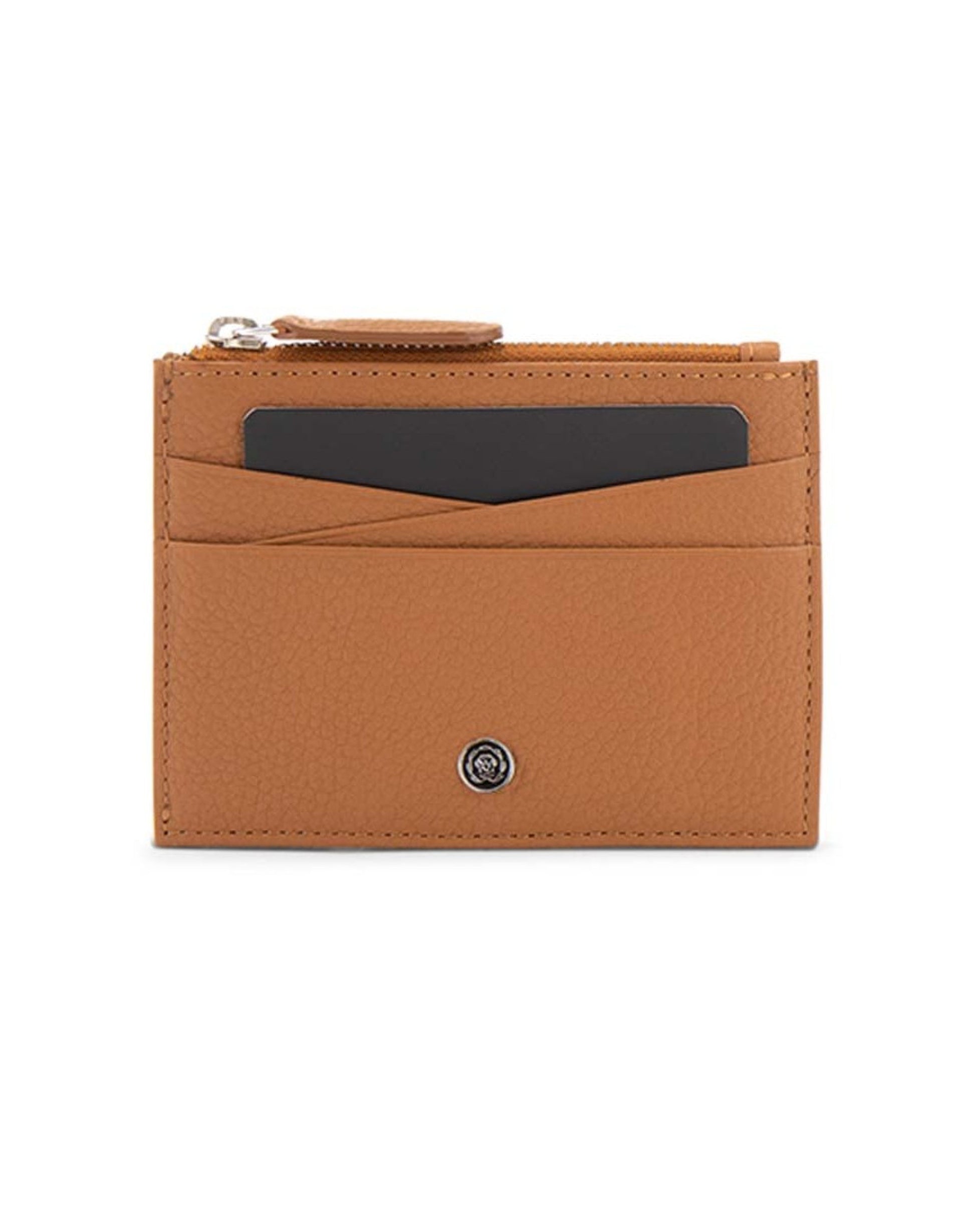 CROSS Pebble Leather Ladies' 6CC Zip Card Holder - Mocha