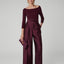 Iona Slash Neck Merino Knitted Top in Berry