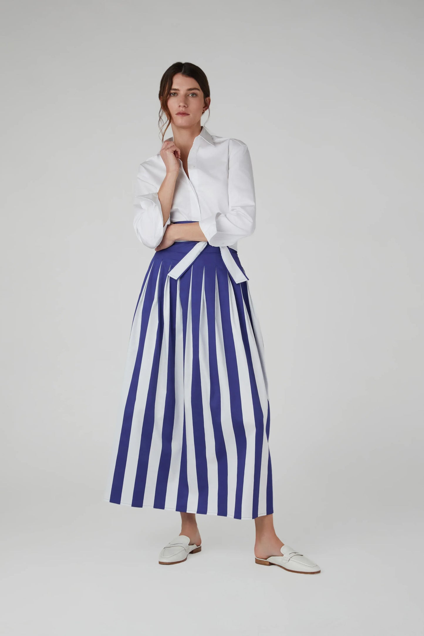Hope Striped Skirt Cotton in Blue