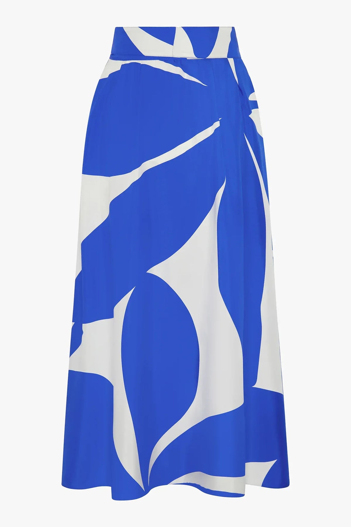 Gail Silk Twill Printed Maxi Skirt in Black