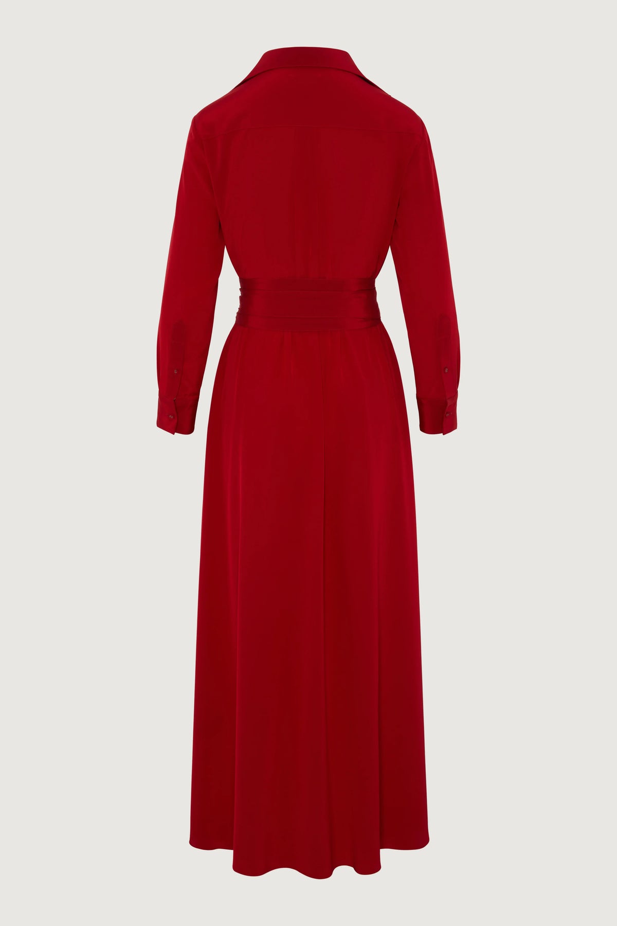Celia Maxi Silk Wrap Dress in Red