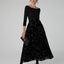 Idalia Velvet Burn Out Skirt in Black Floral