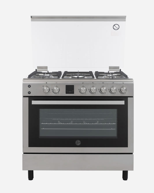 طباخ غاز مستقل بالكامل من هوفر، 5 شعلات وشواية – HGC-V95G-S (معتمد من ESMA)